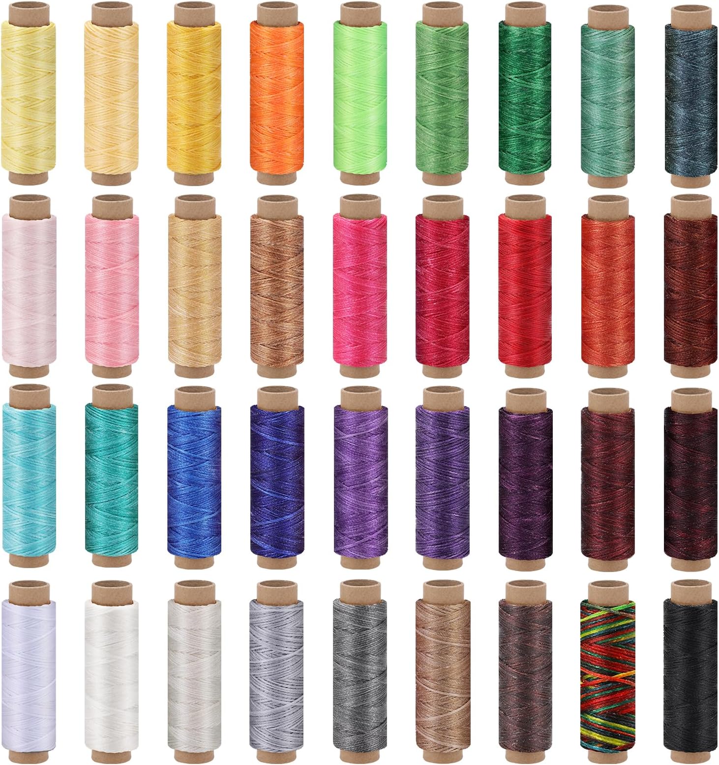 1188 Yards 150D Leather Sewing Thread, 36 Colors Waxed Thread, Leather Cord, Waxed Cord for Leather Craft Book Binding Shoe Repairing
