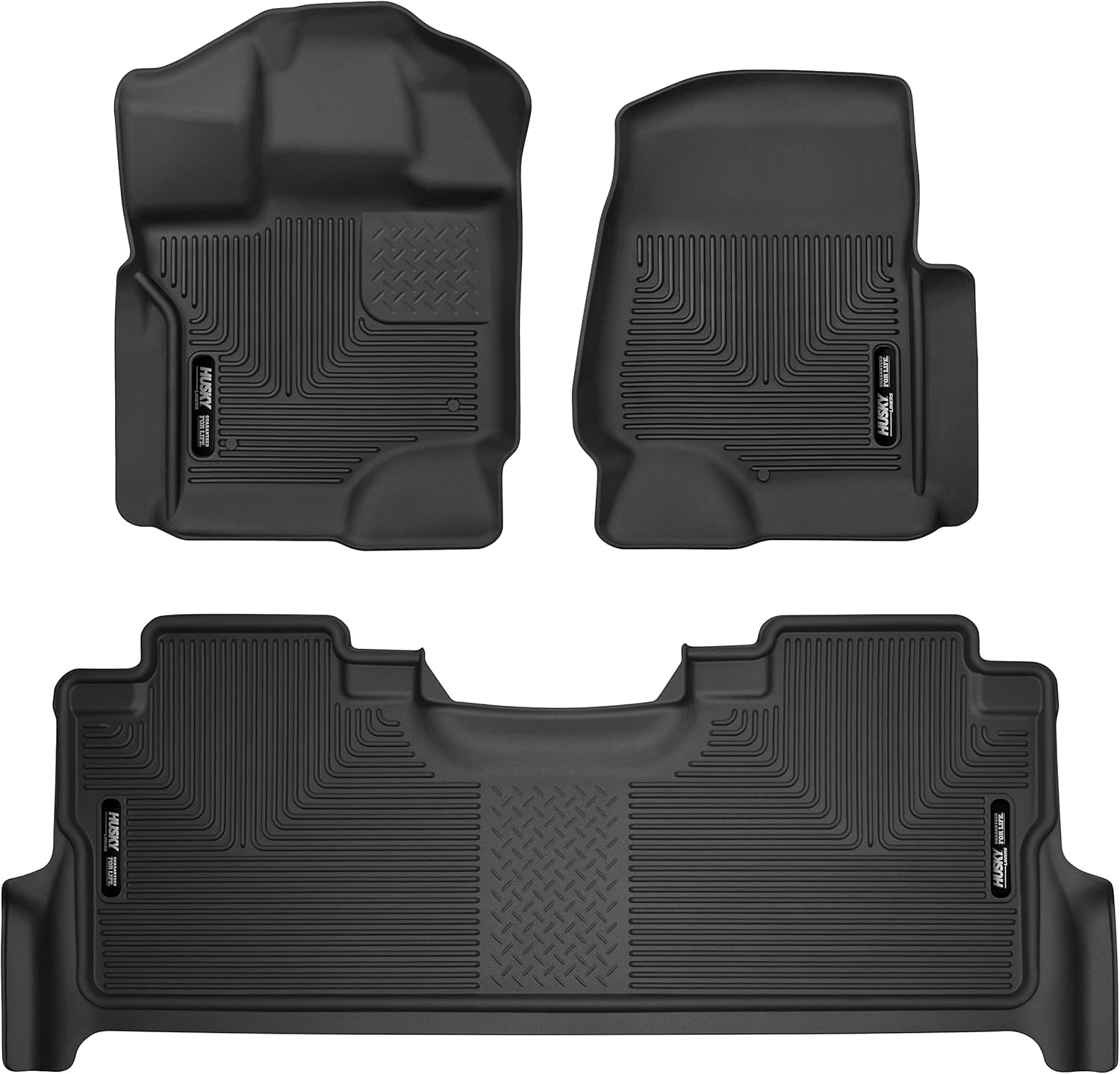 Husky Liners X-act Contour Floor Mats | Fits 2022-2026 Toyota Tundra, CREWMAX CAB ONLY | Front & 2nd Row, 3-pc Black - 53798