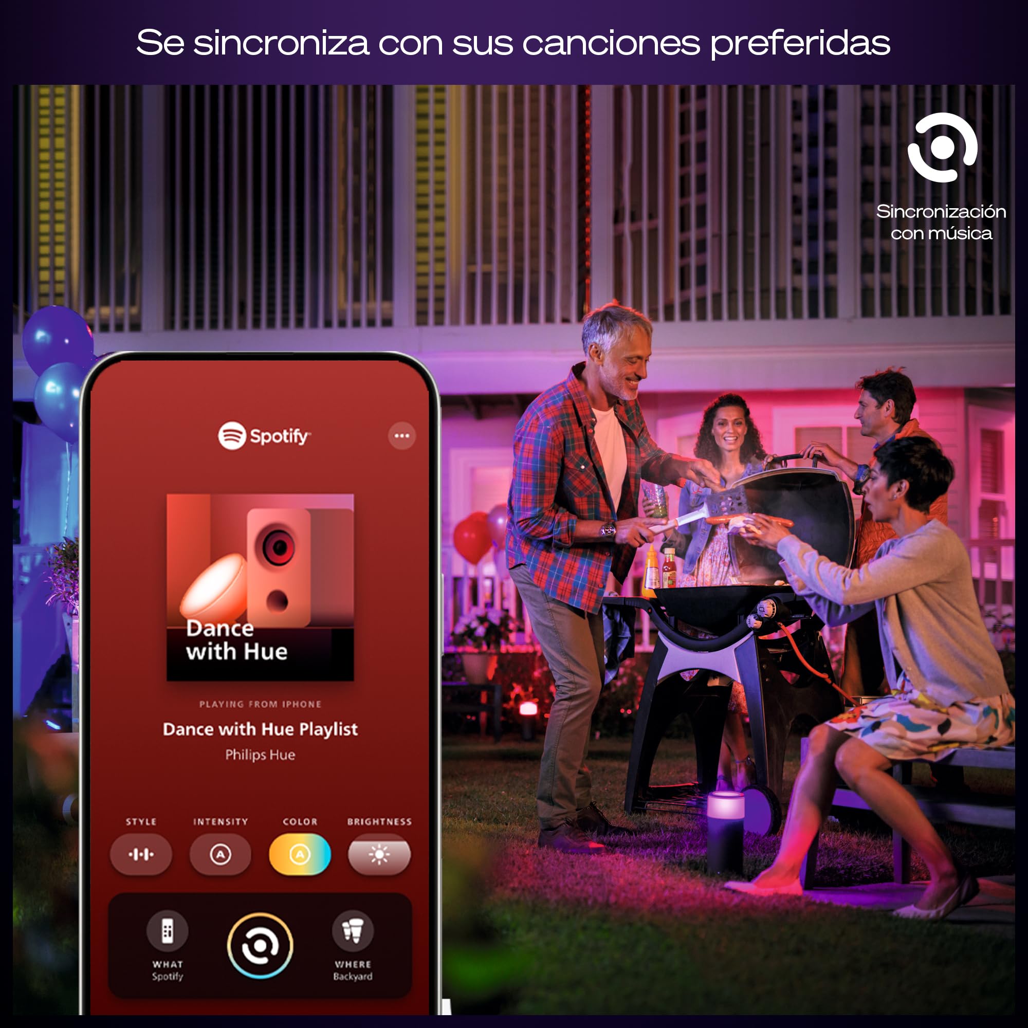 Philips Hue Festavia Guirnalda de Luces Permanente, 18 m, Atenuable, Resistente a la Intemperie, Resistente al Agua, Fácil Instalación, Luz Blanca y de Colores, Cable Blanco