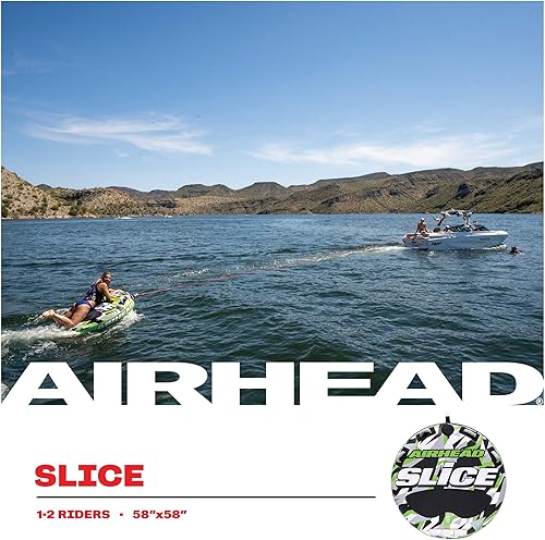 Miniatura 6 de Airhead Slice Towable 2-4 Rider Models, Tube for Boating and Water Sports, Heavy Duty Full Nylon Cover with Zipper, EVA Foam Pads, and Patented