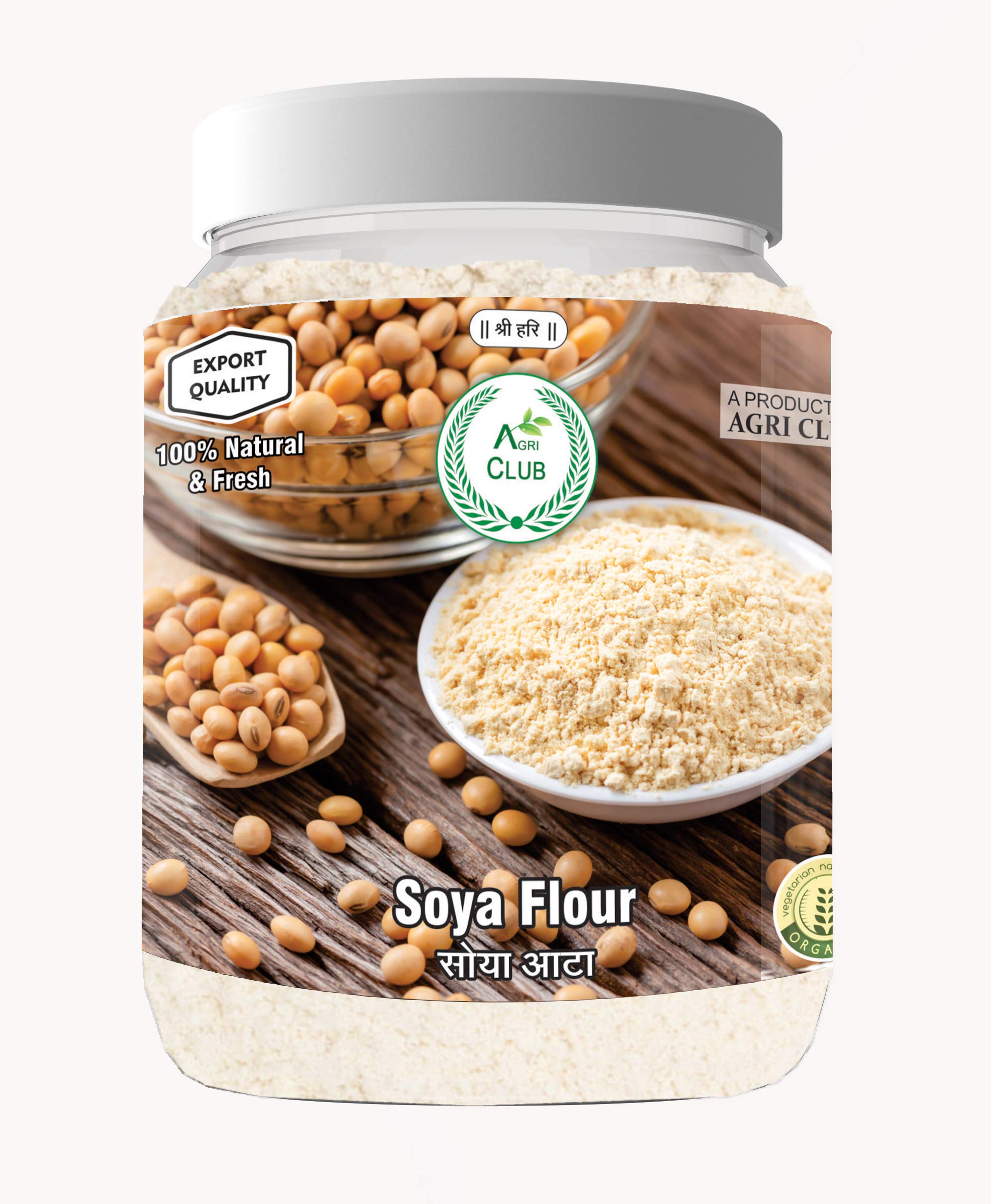 Soya Flour 500gm | High Protein | No Preservatives | Gluten Free | Rich in Micro Nutrients | Agri Club