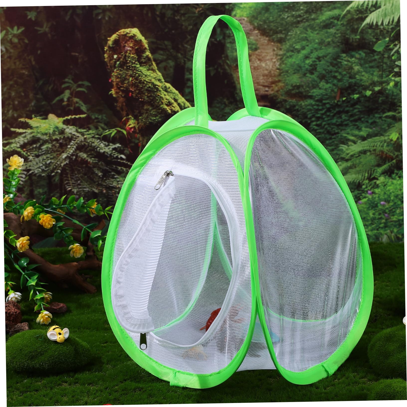 BESTonZON Jaula Hábitat Portátil 2 Piezas Verde Malla Transpirable Resistente para Insectos Exteriores Observación y Crianza Ligera Fácil Transporte