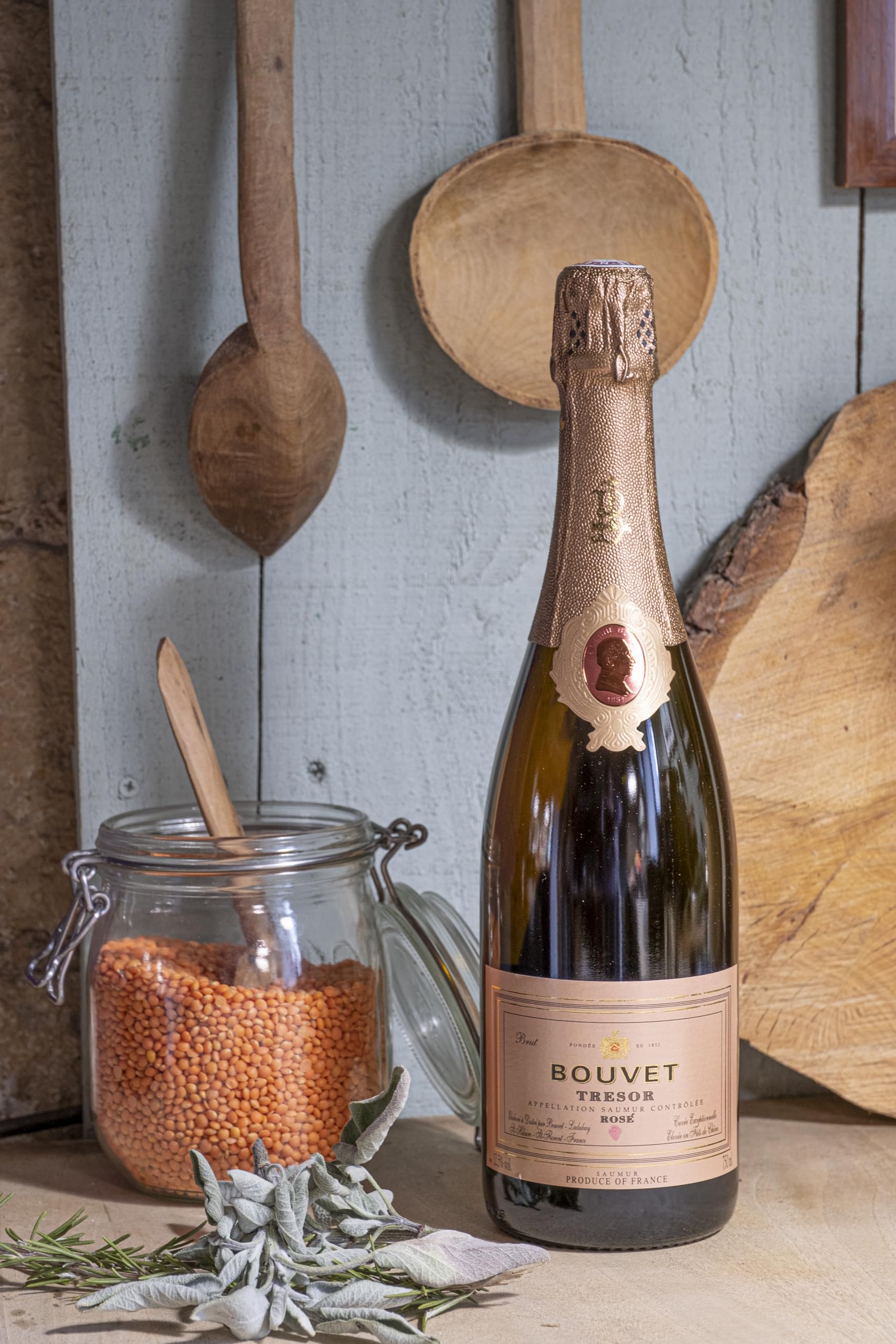 Bouvet Trésor Rosé Saumur Brut AOP - Schaumwein - Im Eichenfass ausgebaut - Cabernet Franc - Für Apéritifs, Nachtisch - 6 x 0.75 L