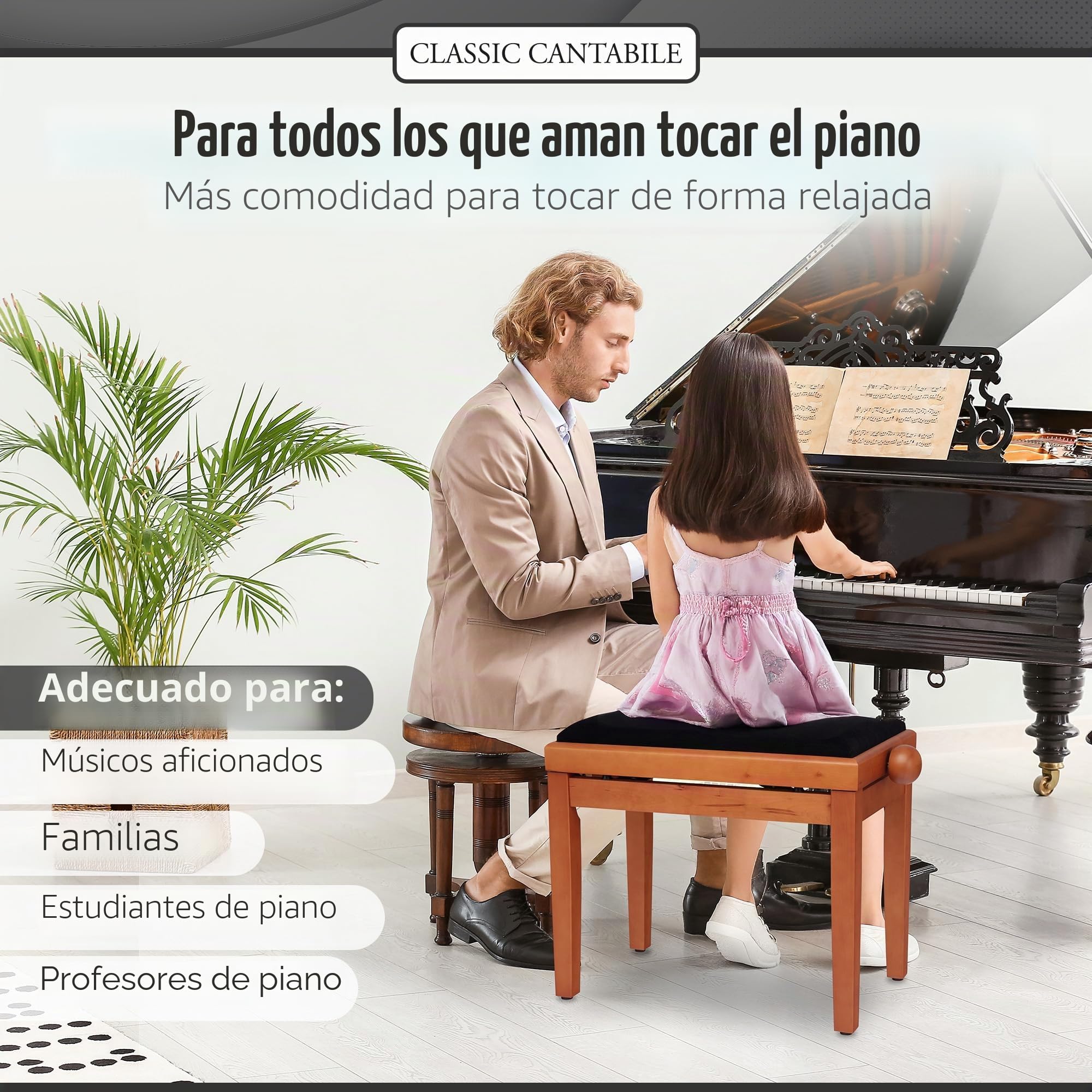Classic Cantabile banqueta para Piano Madera de Haya