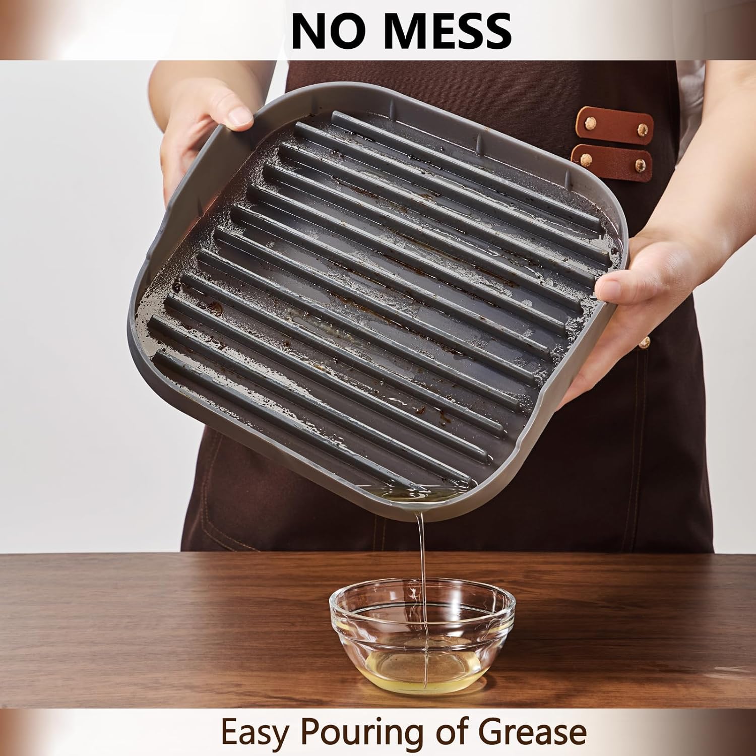 Jillmo Silicone Microwave Bacon Cooker, Large Microwave Bacon Tray, Grey
