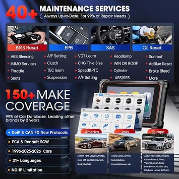 Autel MaxiCOM MK900BT Diagnostic Tool Car 2026 MK900-BT Upgrade from MK900 MK808S MK808BT MX808S Bidirectional Scanner such as MP900 MX900 3000+ Active Test 40+ Services CANFD DOIP All Sys OS11