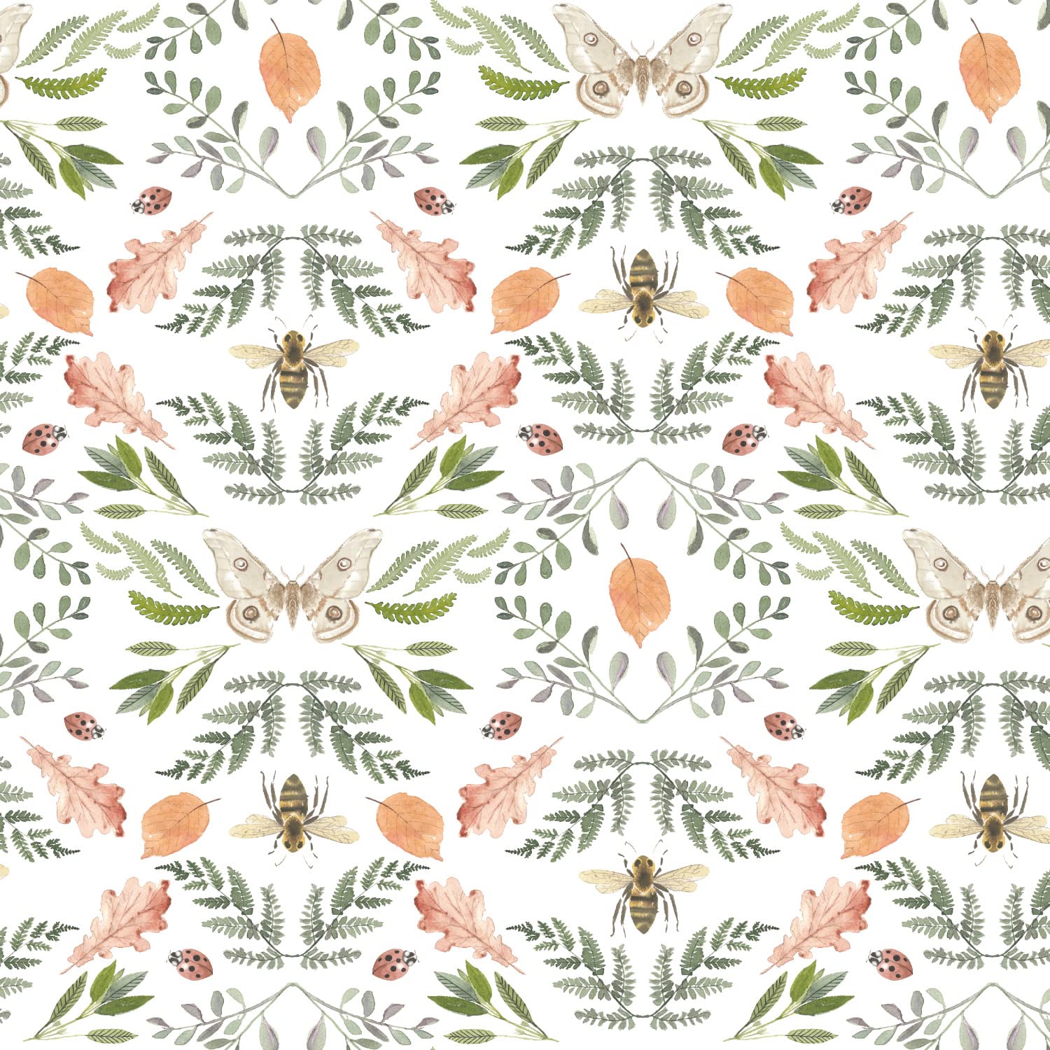 RoomMates RMK12470PLW Off-White Penny Lane Forest Cottage Bee and Butterfly