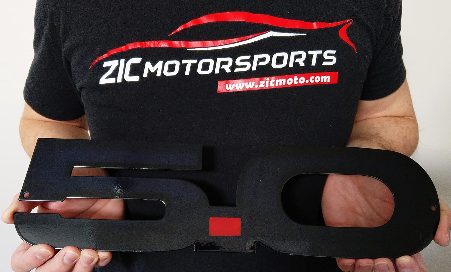 ZIC Motorsports 2015-2017 Ford Mustang 5.0 Fender Emblem Badge Heavy Duty Metal Garage Wall Sign - 16" X 4.5" - Black