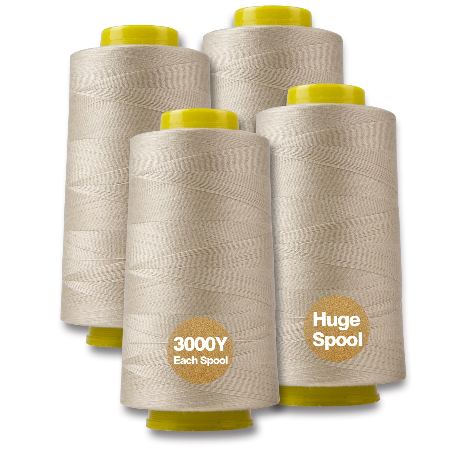 Serger Thread, All-Purpose Thread For Sewing, Ivory Thread, Polyester