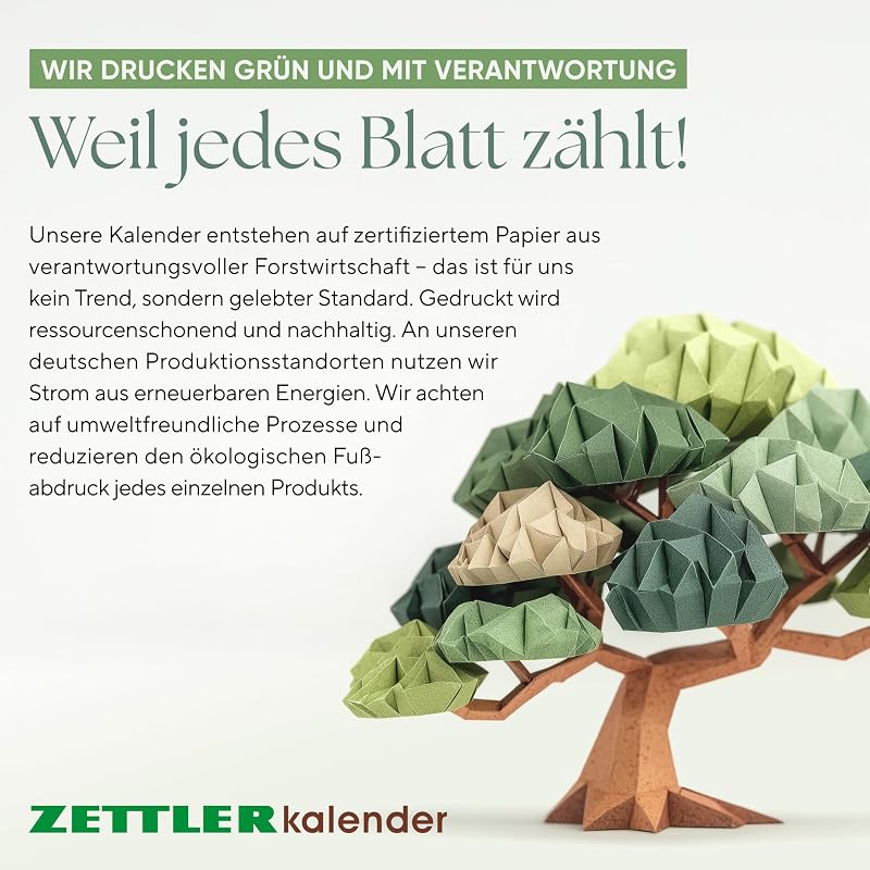 Zettler 5 hónapos fali naptár 2026 33×72 cm dátumcsúszkával - White