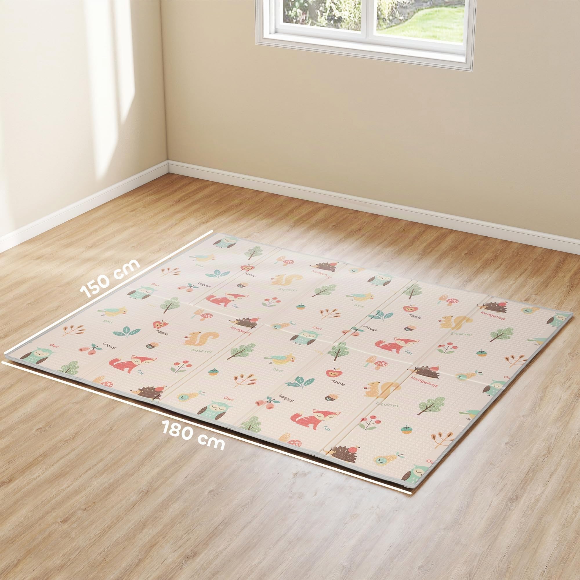 AIYAPLAY Alfombra Bebé Acolchada Plegable Reversible 150x180 cm