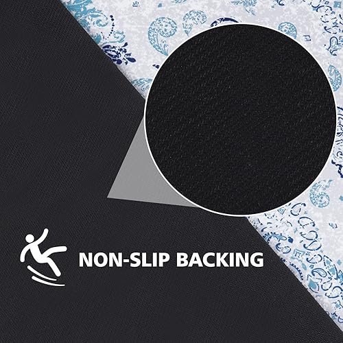 Miniatura 2 de FRAMICS Juego de 2 alfombras de cocina estilo bohemio, antideslizantes, lavables, antifatiga, cómodas, para el suelo, alfombrillas acolchadas para