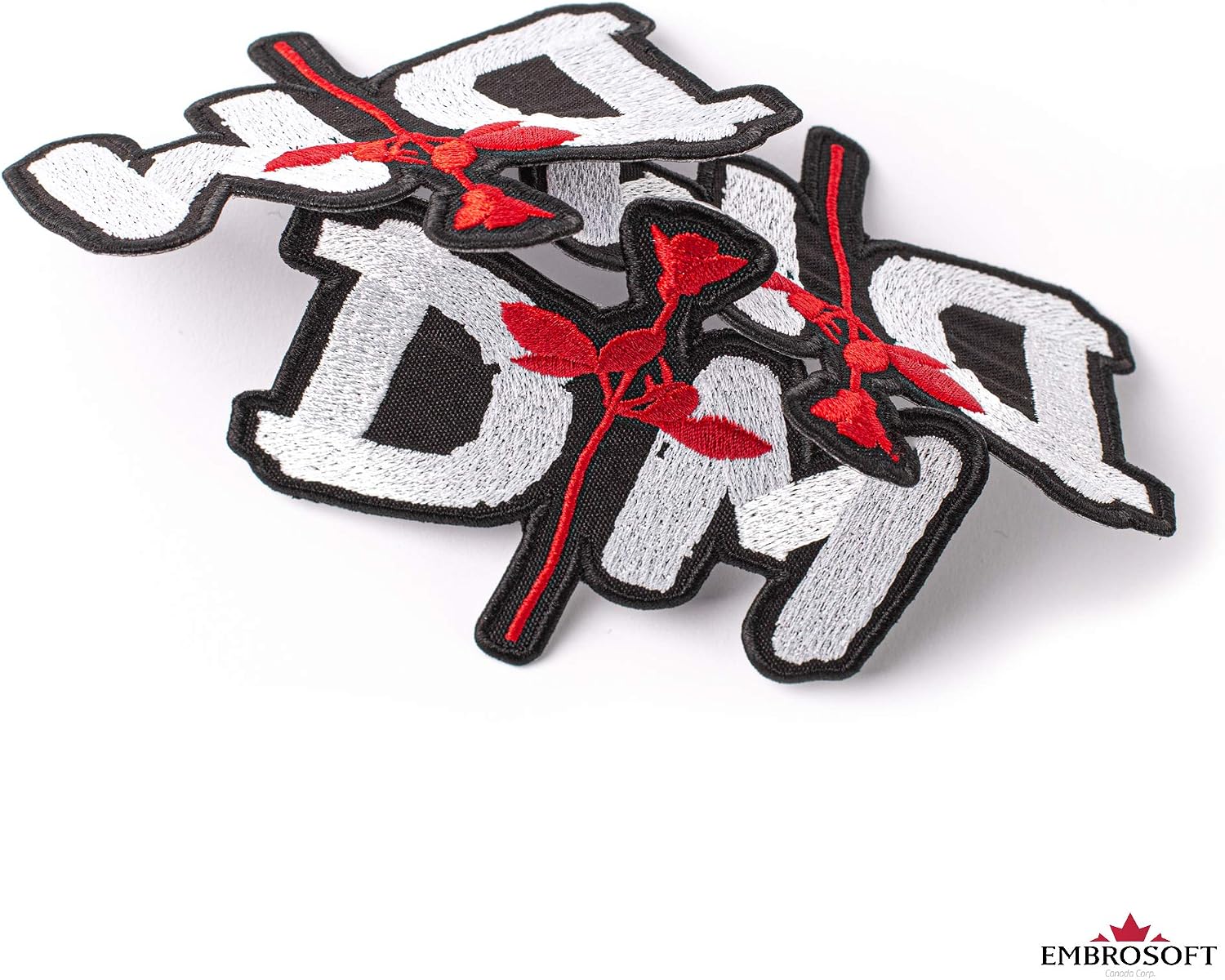 DM Iron-On Patch, Rose, Synth-Pop, New Wave, Dance, Electronic, Alternative Rock Band, Embroidered (4" x 3.5")