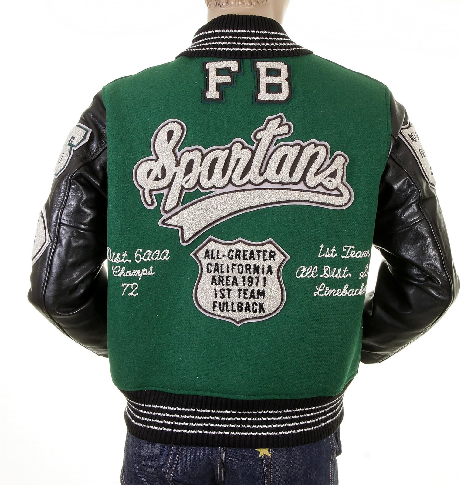 Sugar Cane's Whitesville Letterman WV12310 30oz melton wool set in award Spartans stadium jacket WHIT1092