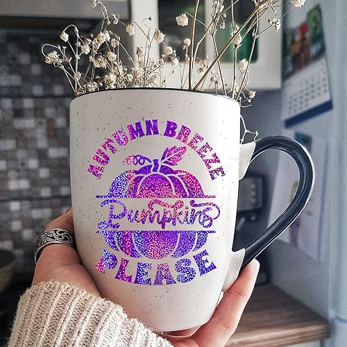 Miniatura 2 de GIRAFVINYL Vinilo holográfico permanente morado, vinilo permanente morado, vinilo morado con purpurina de 12 x 10 pies para manualidades, letreros,