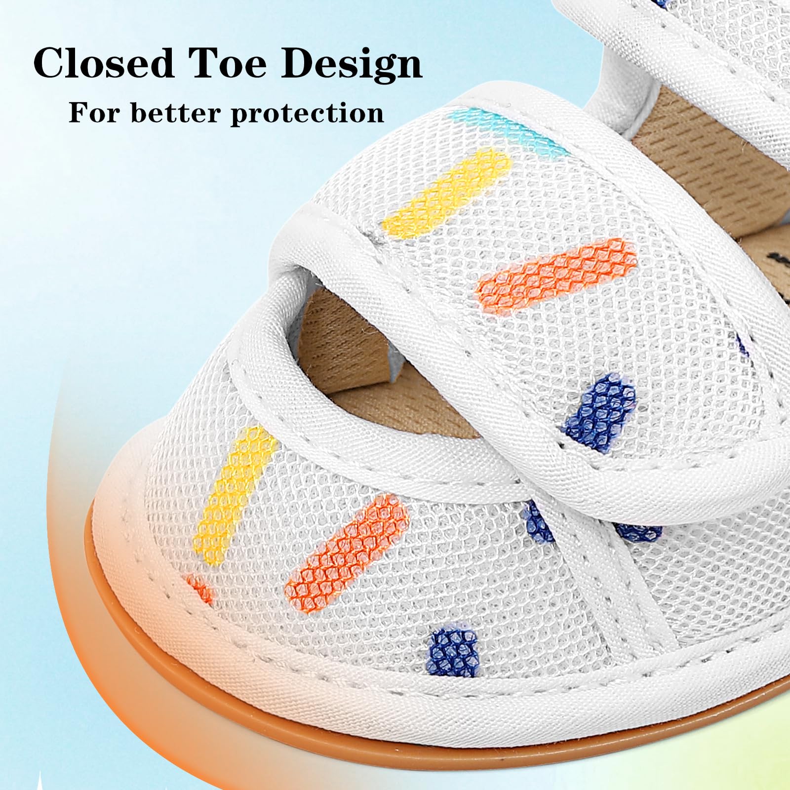 MK MATT KEELY Sandali Neonato Scarpe Primi Passi Estive Sandali Maglia Punta Chiusa Bambino con Suole Morbido Antiscivolo
