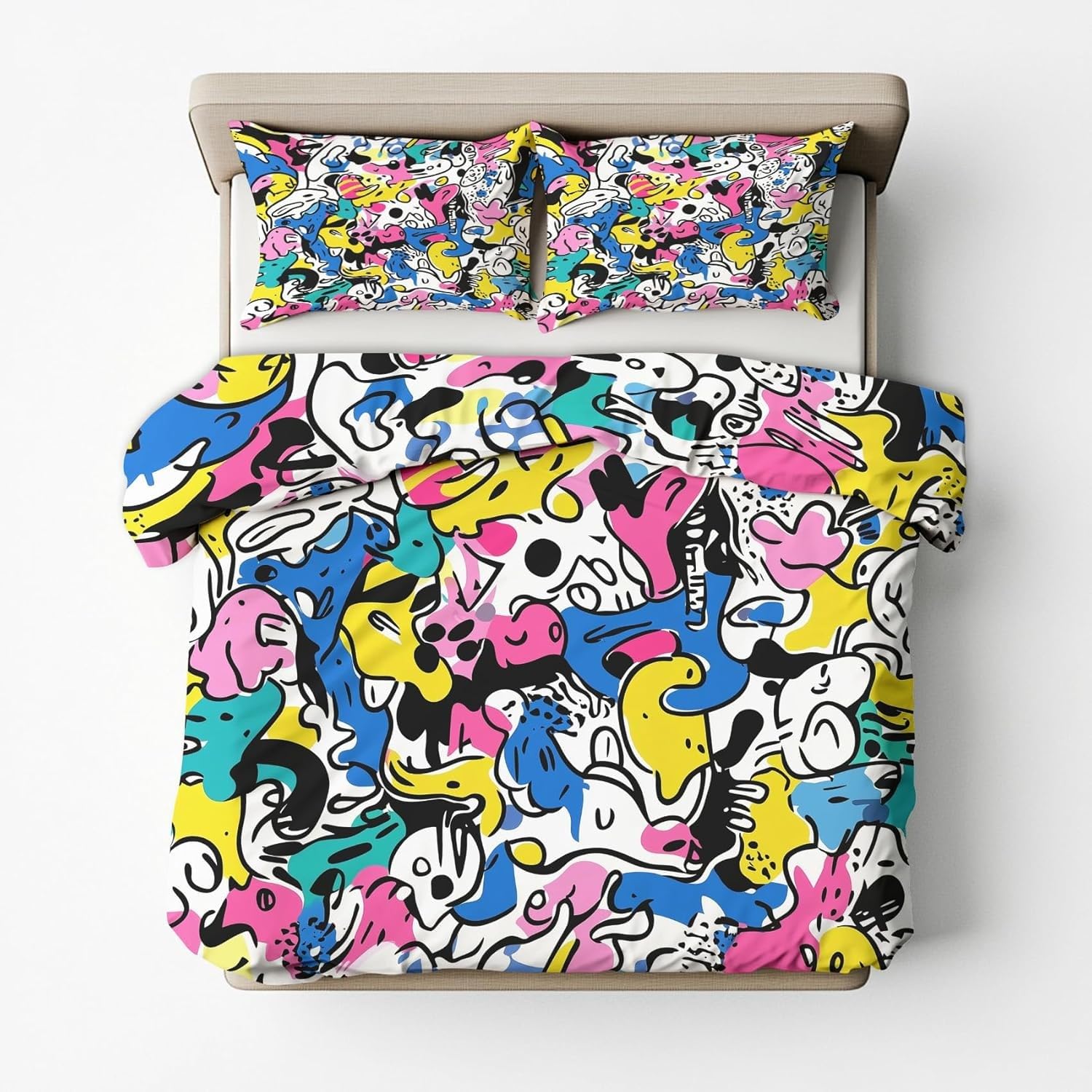 Housse de couette respirante 200x200 microfibre ultra douce et sa fermeture éclair invisible