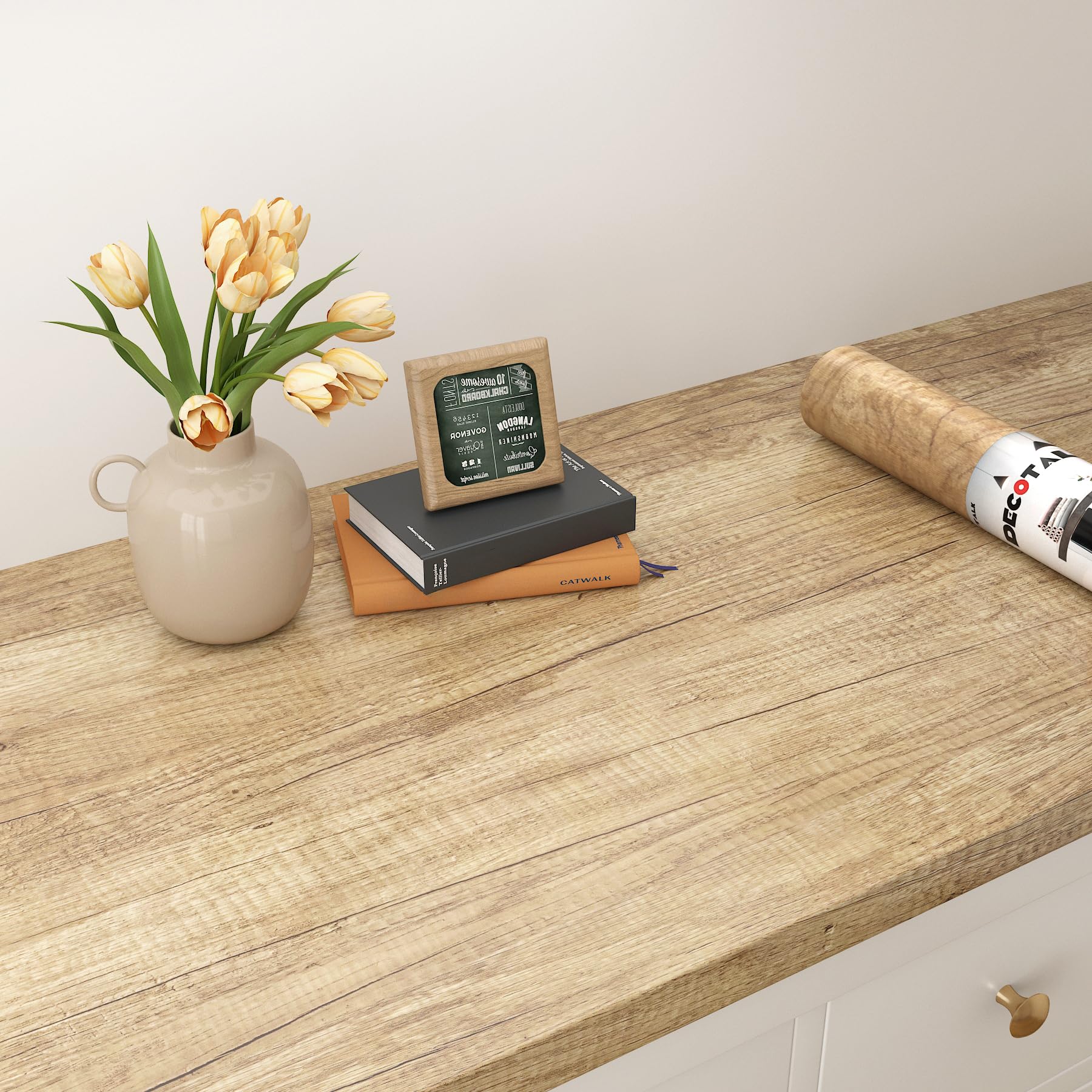 Decotalk Vinilo Encimera Cocina Madera Resistente al Calor 81X300cm Papel Adhesivo para Muebles Marrón Oscuro Papel Pintado Autoadhesivo Pared Cocina Baño Vinilo Adhesivo Muebles Armario Mesa Puerta
