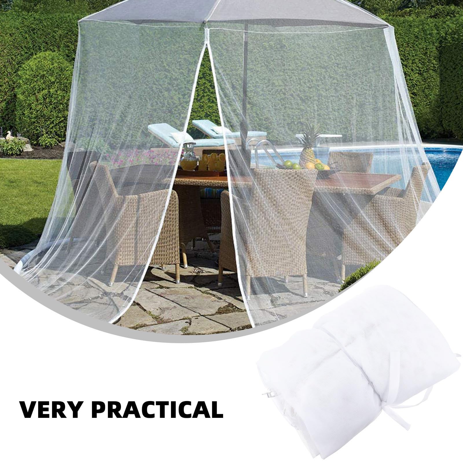 Sonnenschirmnetz für Terrasse aus Polyester und Aluminium, Faltbar