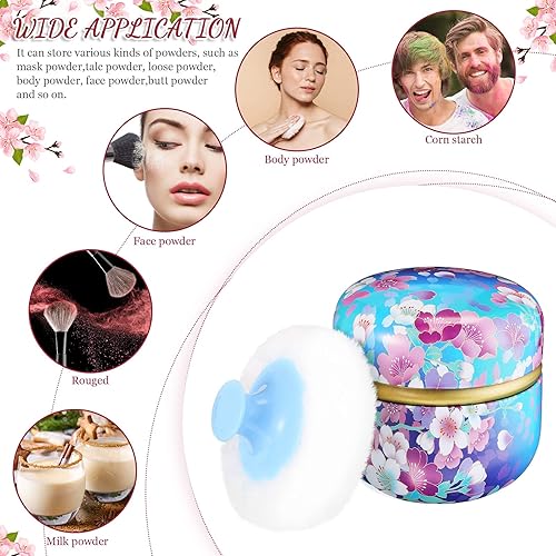 Miniatura 4 de 2 piezas de polvo corporal y envase 2 piezas de polvo suave soplado de polvo y 2 piezas de cuchara contenedor de té en polvo suelto cajas de polvo