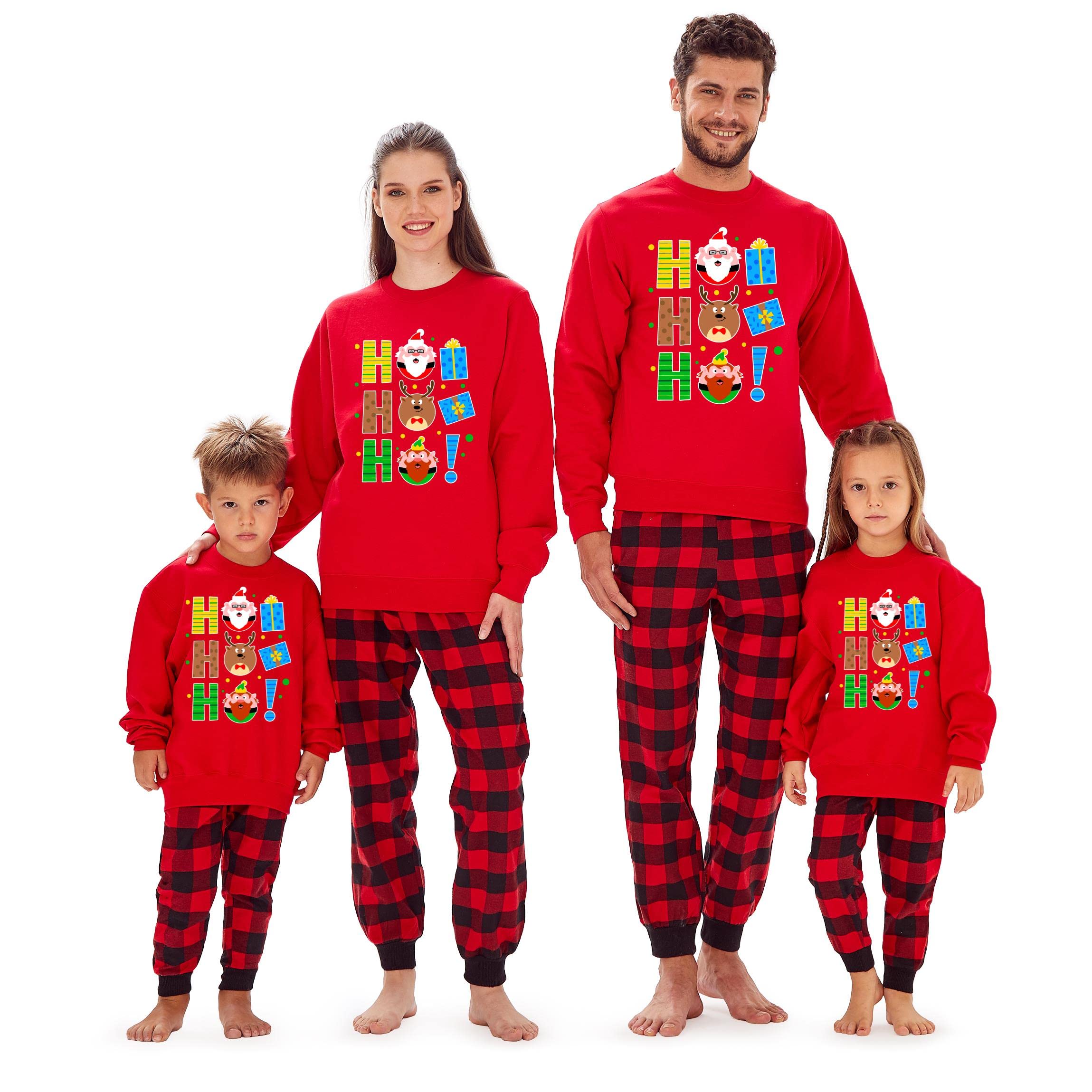 TEEAMOREHo Ho Ho Christmas Matching Family Xmas Sweatshirt