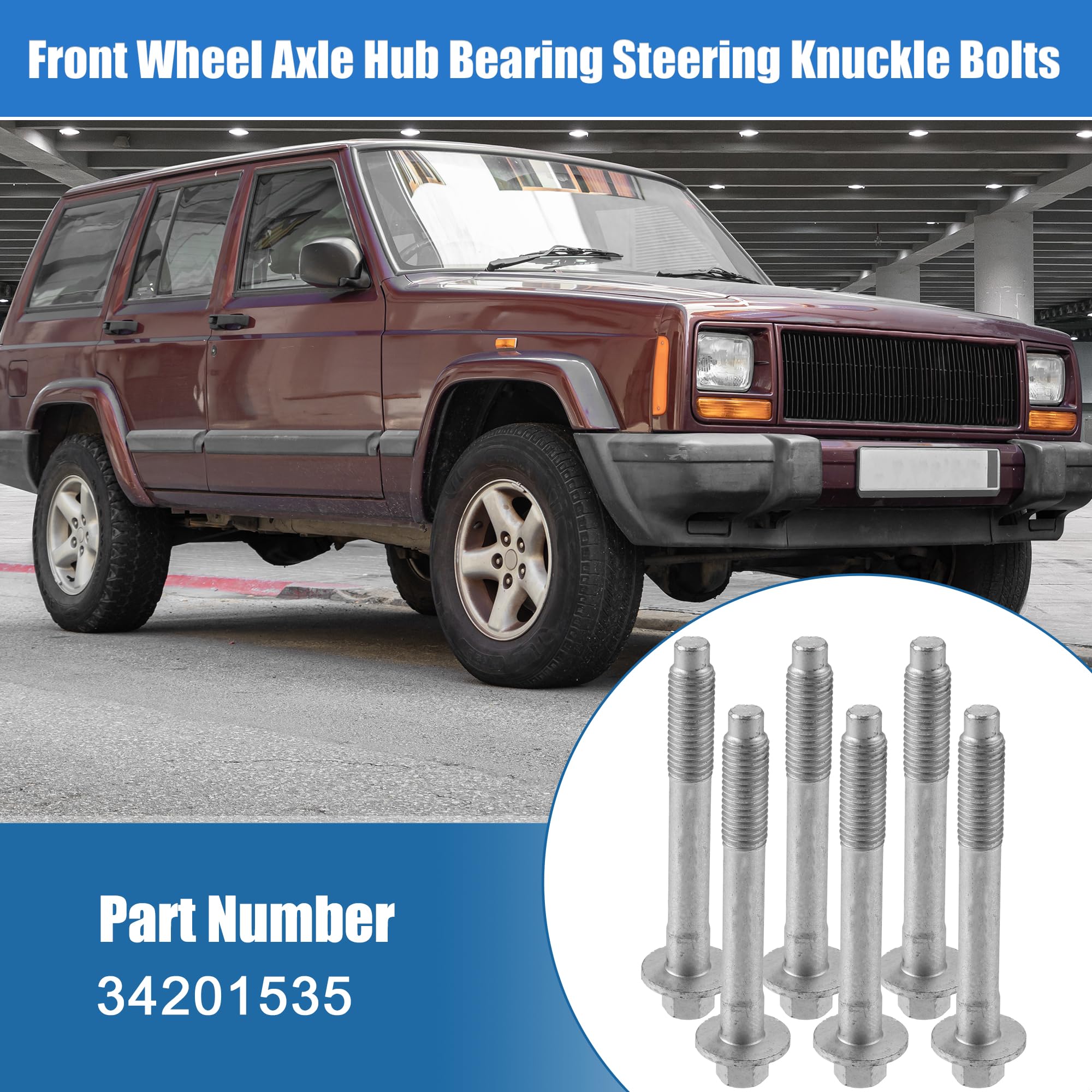 X AUTOHAUX 6 bulloni di montaggio per cuscinetti per mozzo ruota, per Jeep Cherokee Wrangler