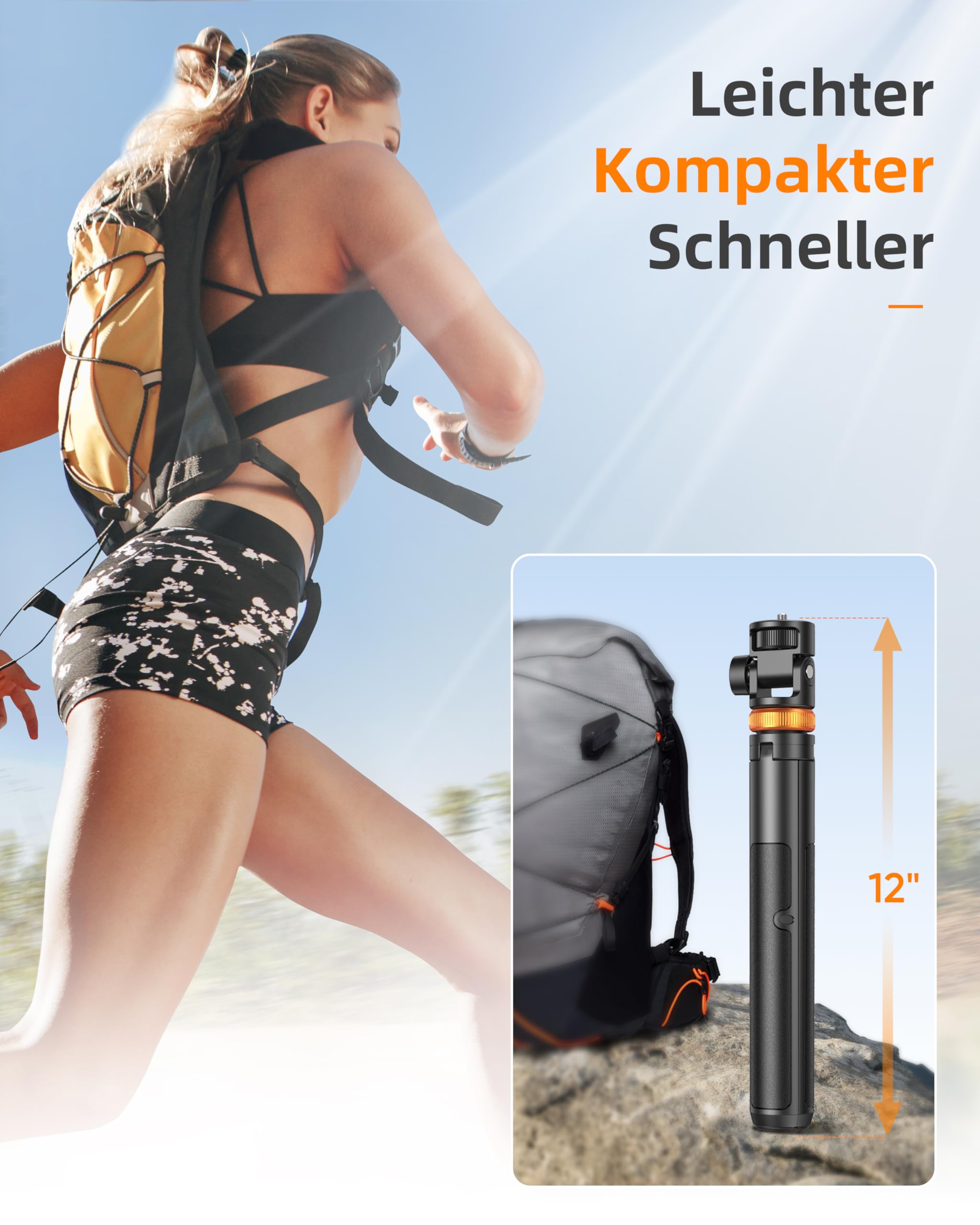 Handy Stativ, Stativ für Smartphone und Selfie Stick mit Fernbedienung, 158CM Hochrobust Strukturkomponenten und Ausziehsegment, Ausziehbar Drehbar Handyhalter, Stative für iPhone/Android
