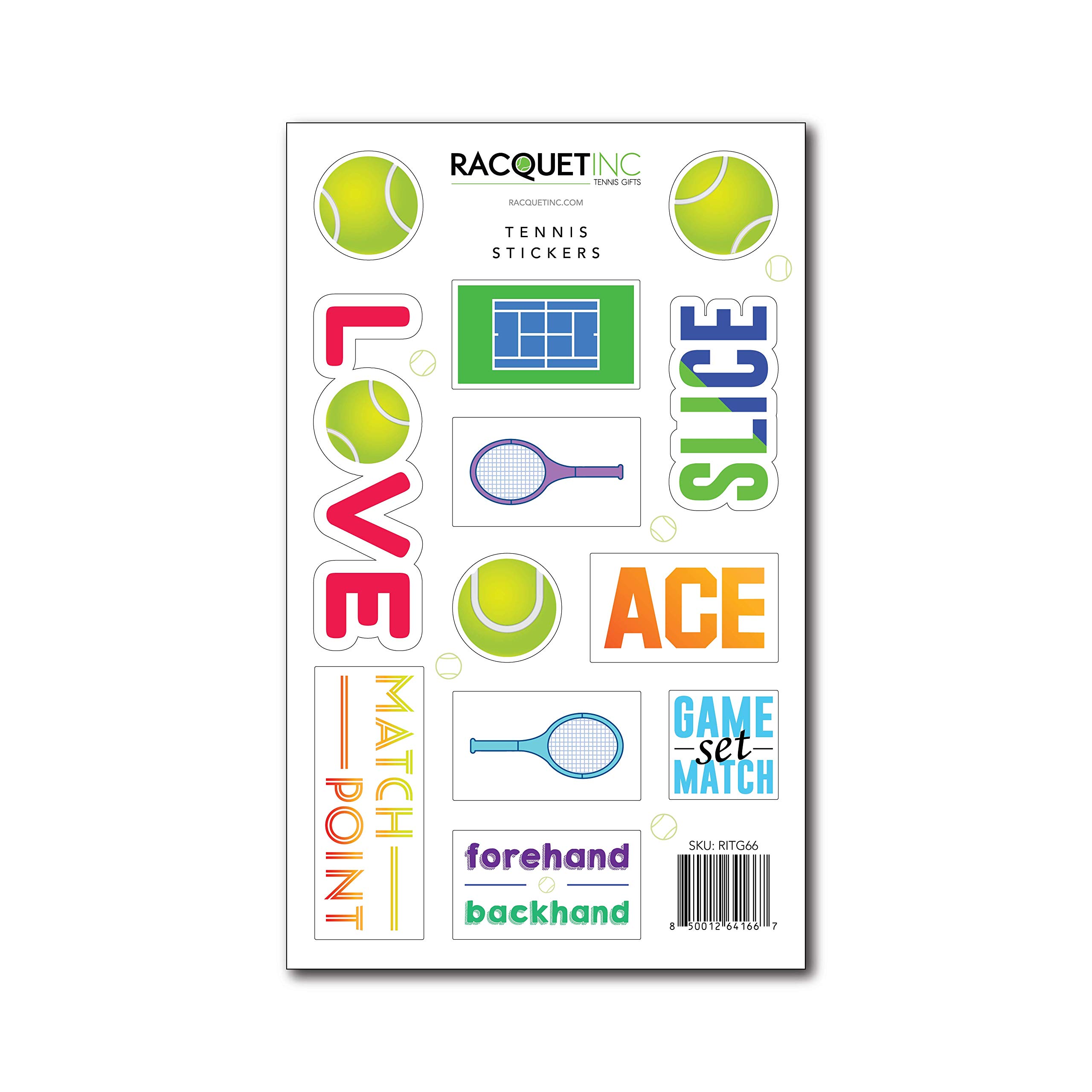 Tennis Stickers Sheet – Waterproof Vinyl Decals for Water Bottles, Laptop, Phone Case – Matte Laminated Tennis Stickers for Scrapbooks – Cute Tennis