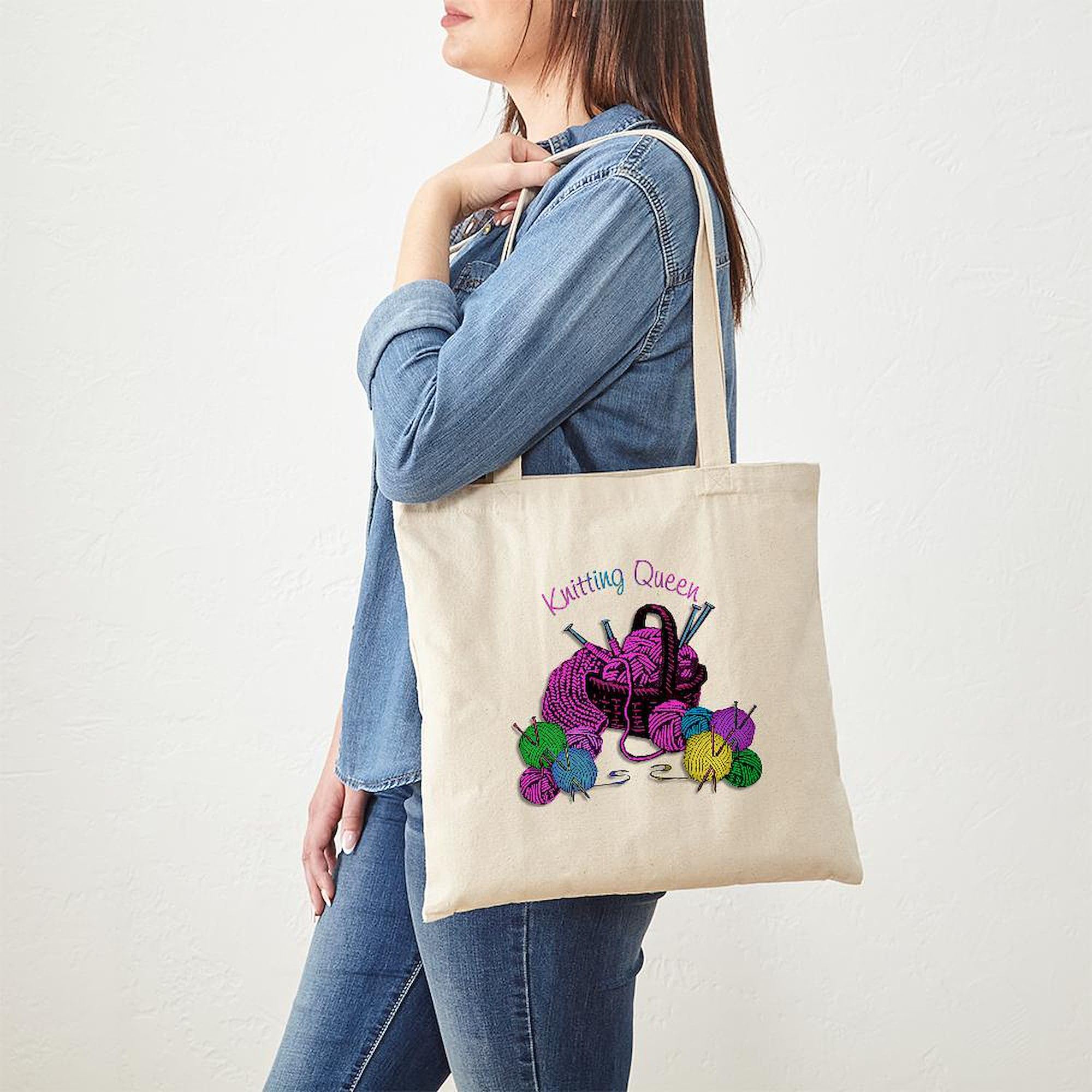 CafePress Natural Canvas Tote Bag - Reusable Shopping Bag, Two Sizes, Durable & Washable - View #5