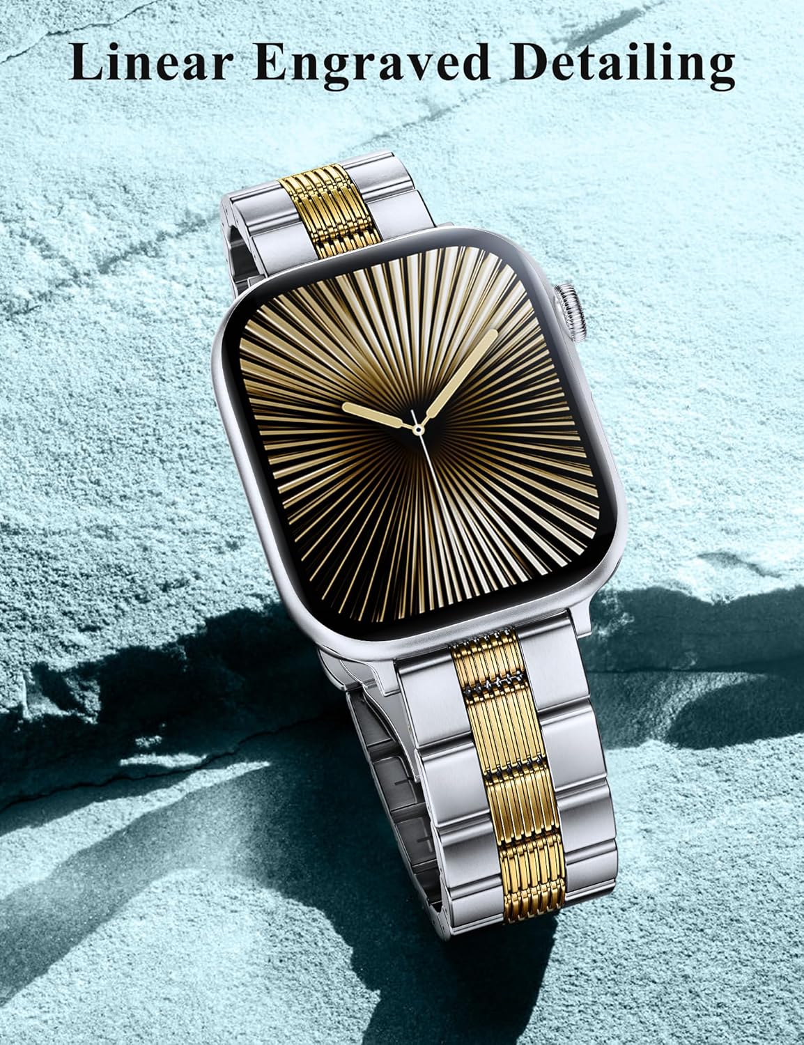 TOYOUTHS Mixed Metal Band Compatible with Apple Watch Bands 38/40/41/42/44/45/46/49mm Women Men, Formal Dressy Two-Tone Stainless Steel Classy Strap for iWatch Series 11 10 9 8 7 6 5 4 SE/Ultra 3 2 1