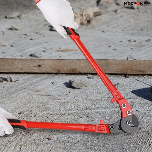 Vista 7 de MAXPOWER Cortadores de cable de acero, cortador de cuerda de alambre resistente de 18 pulgadas, cortadores de alambre de acero de resistencia