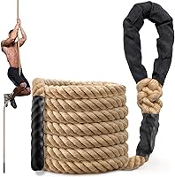 HOME 1.5 Inch Heavy Duty Jute Climbing Rope - 10-35FT Gym Workout Strength Training Indoor Outdoor Fitness Rope for Adults