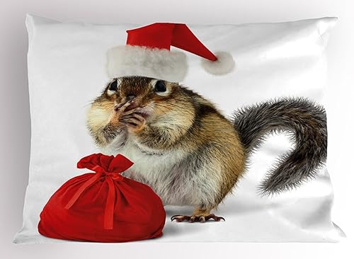 Miniatura 74 de Ambesonne Funda de almohada de Papá Noel, motociclista de Papá Noel, montar en motocicleta, arte pop, estilo retro, efecto de medio tono, funda