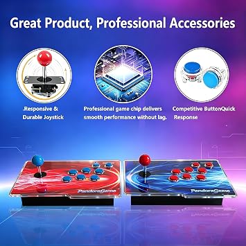 32000 Arcade Games Console with Separate Joysticks, 1-4 Players