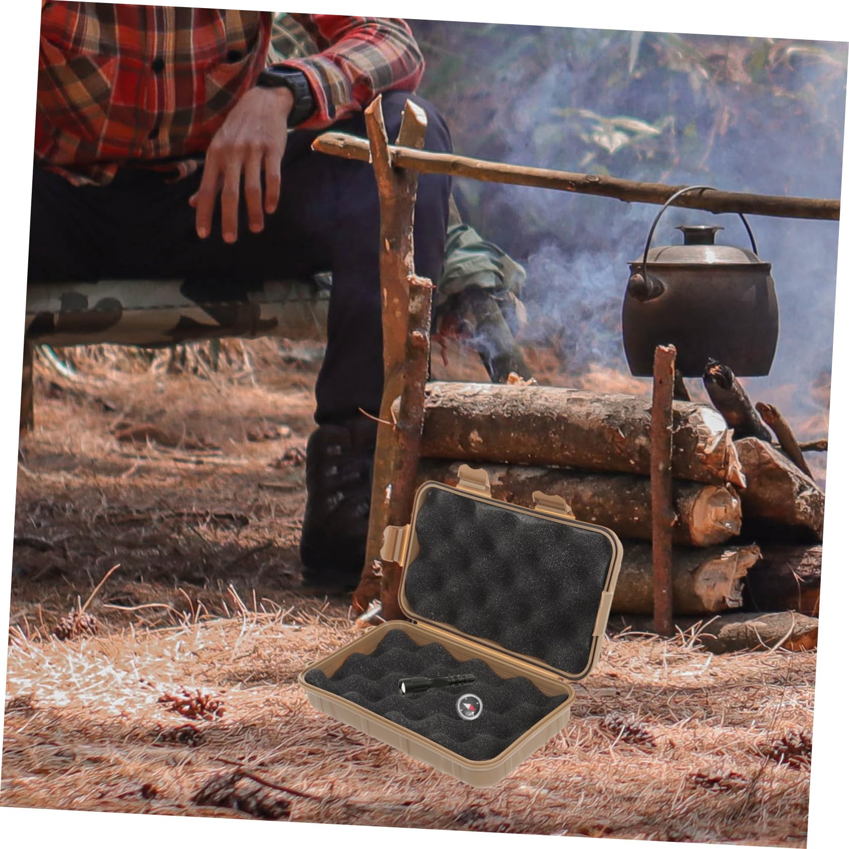 Toyvian Multi Funktionale Überlebensbox Stoßfeste und wasserdichte Aufbewahrungsbox für Outdoor Aktivitäten für Camping und Survival Robustes Material Tragbar und Langlebig