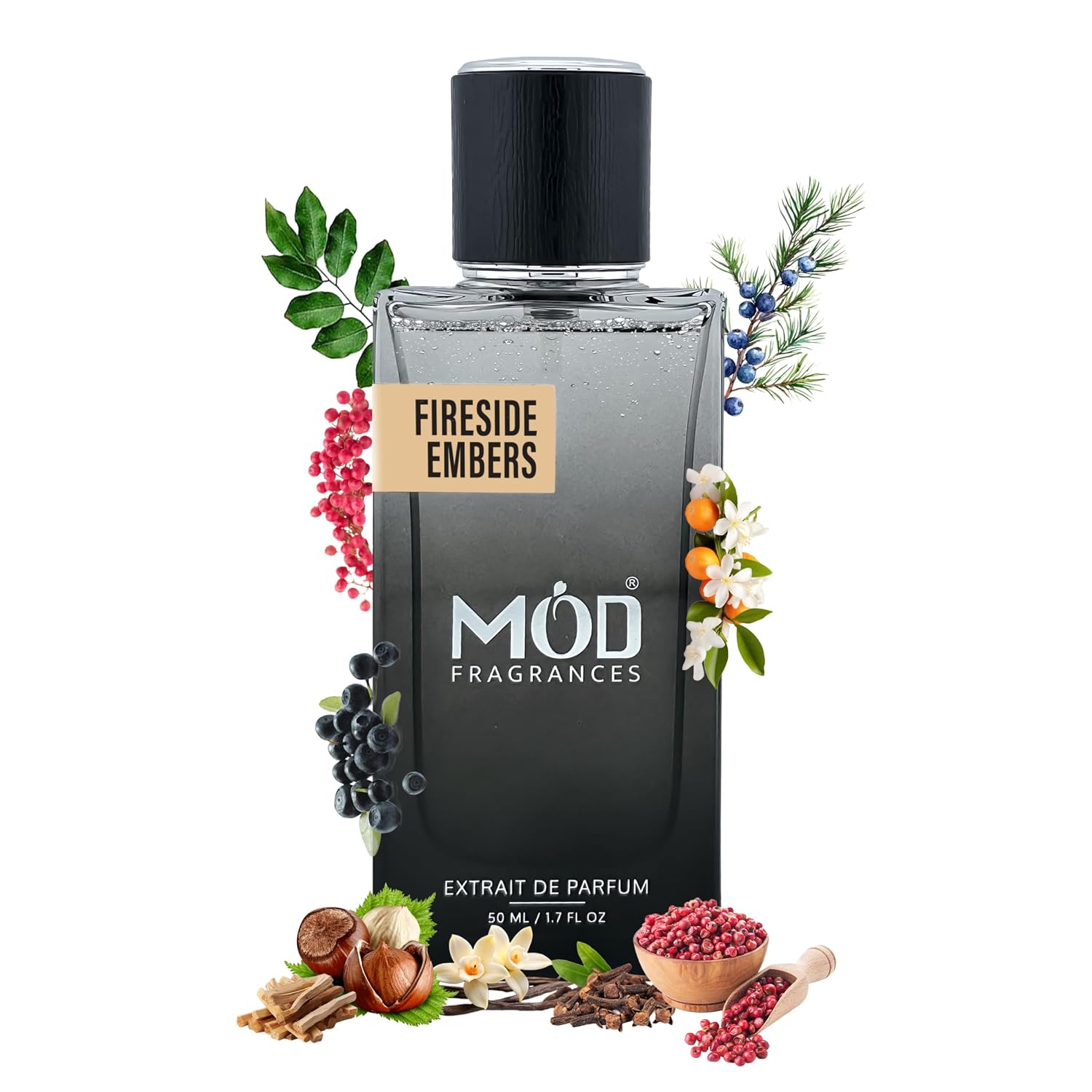 Fireside Embers Perfume For Women and Men - Inspired By The Fireplace Designer Perfume Long Lasting Woody Fragrance Extrait De Parfum 50ml