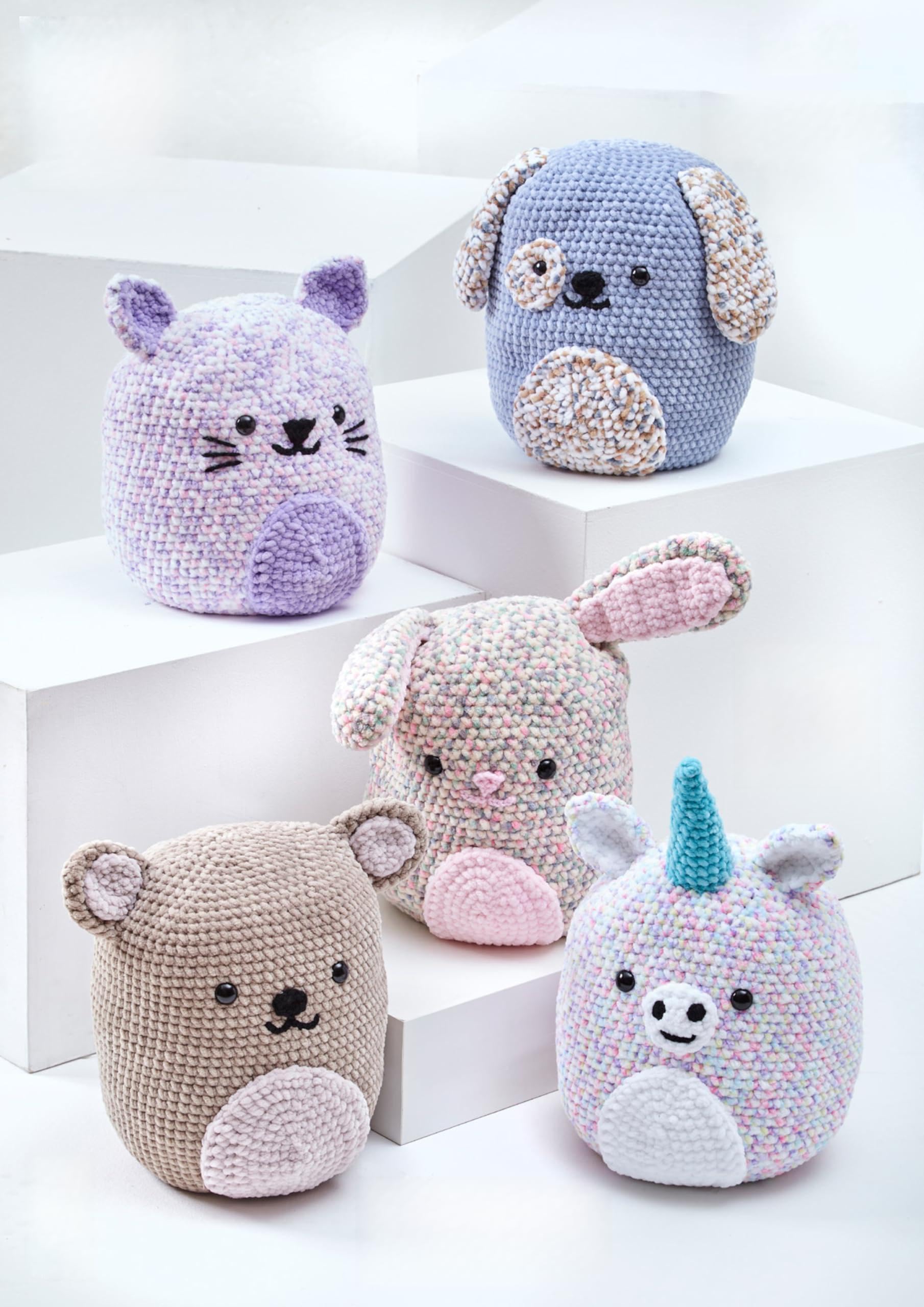 King Cole 9176 Amigurumi Crochet Pattern Squishy Bear Unicorn Cat Dog Rabbit