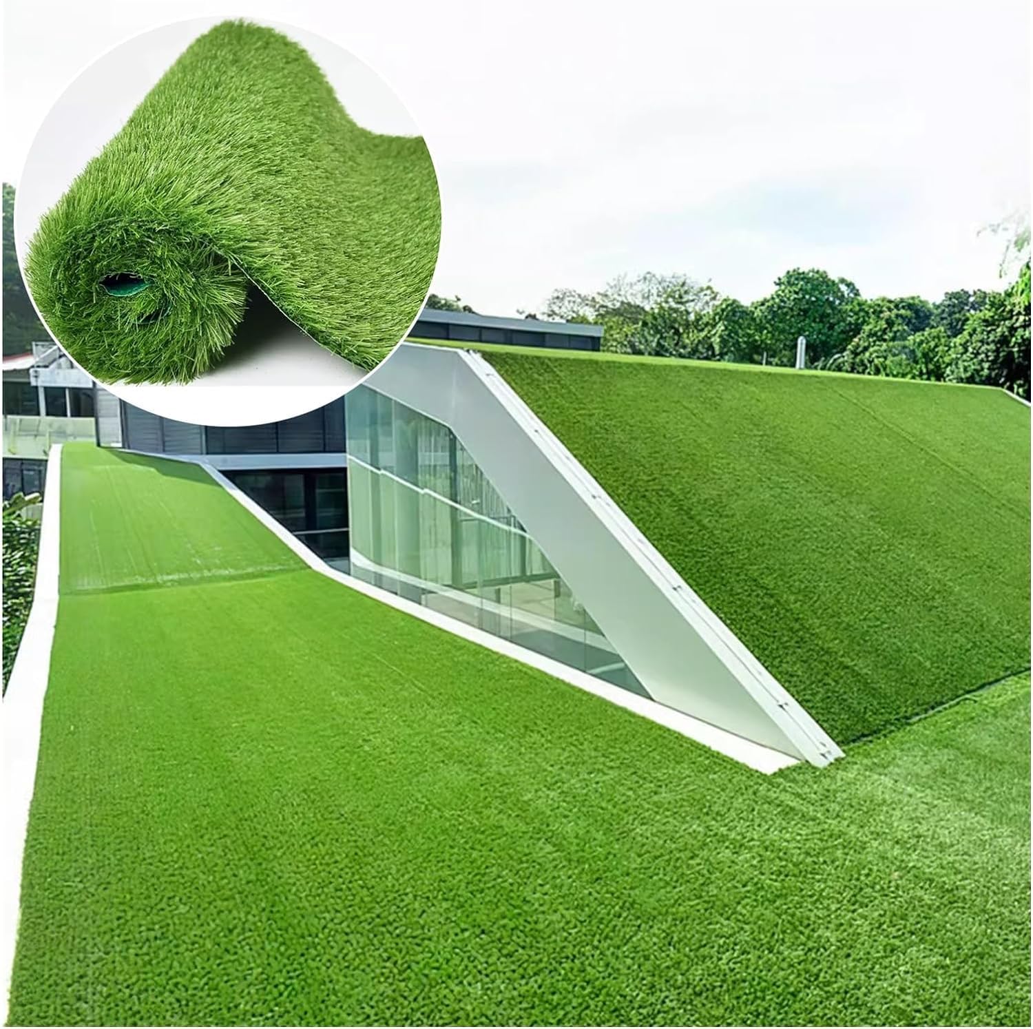 Tappeto in Erba Sintetica di Alta qualità, Spesso 2 cm, per Giardino, Cortile, Erba Artificiale Verde Resistente (60x90 cm)