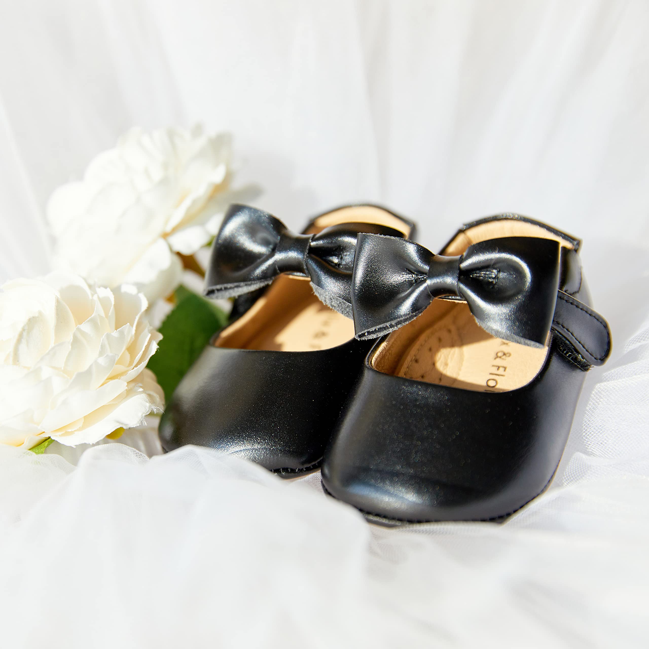 Felix & Flora Zapatos de princesa Mary Jane con suela suave para bebés y niñas