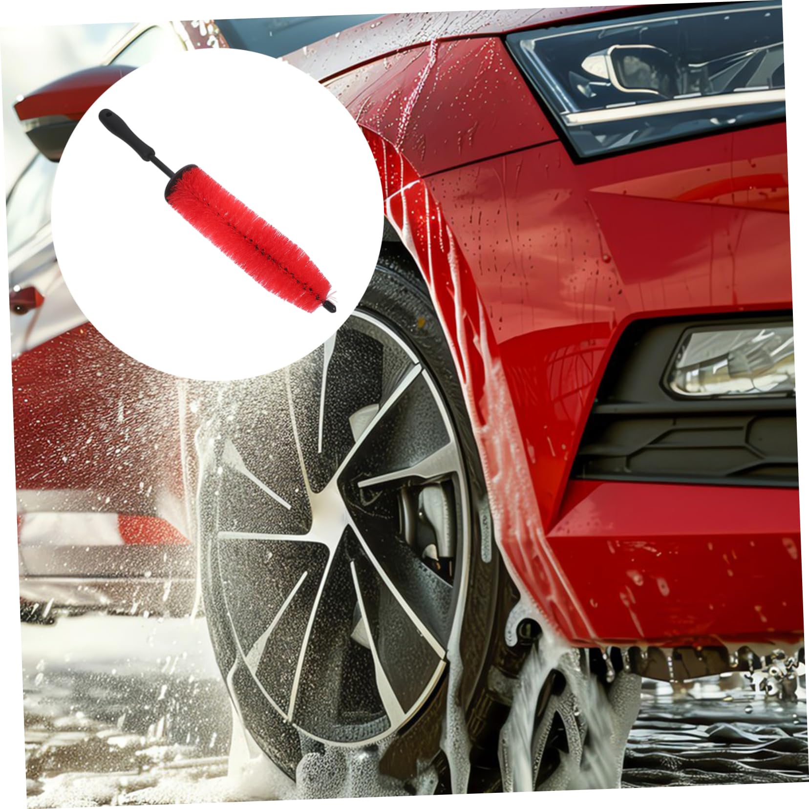 Gatuida 4pièces Brosse De Nettoyage pour Roues Brosse Ergonomique De Détail pour Jantes De Voiture Idéale pour Nettoyage Doux des Pneus Zones Détaillées