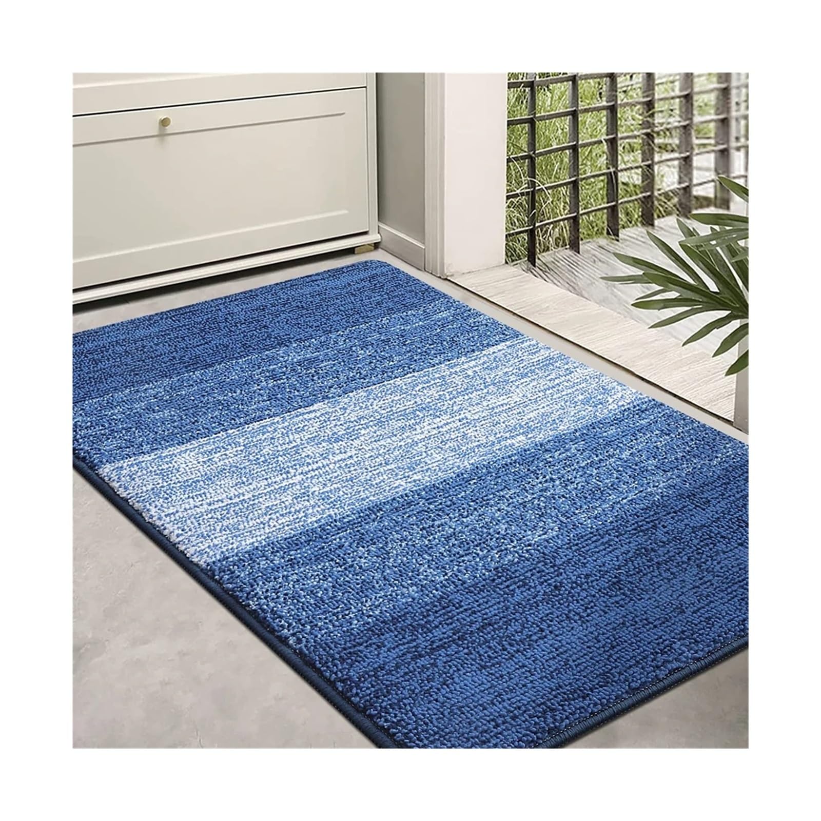 Paillasson bleu élégant 80x120 cm pour intérieur et extérieur