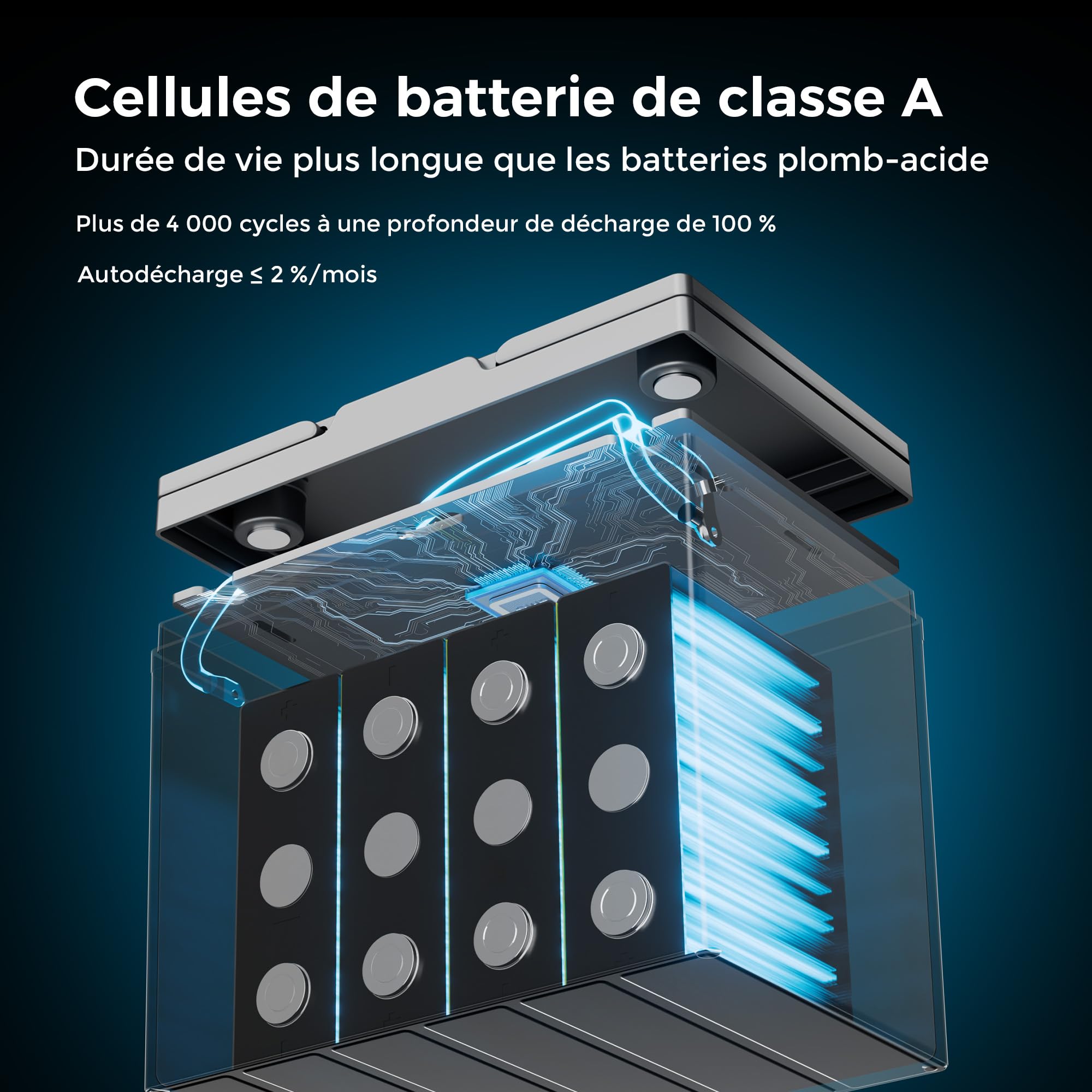 Dyness Batterie Lithium 12V 100 Ah Mini Bluetooth LiFePO4 avec Protection 100A BMS, Batterie Lithium Camping-Car pour kit Panneau Solaire, Caravane