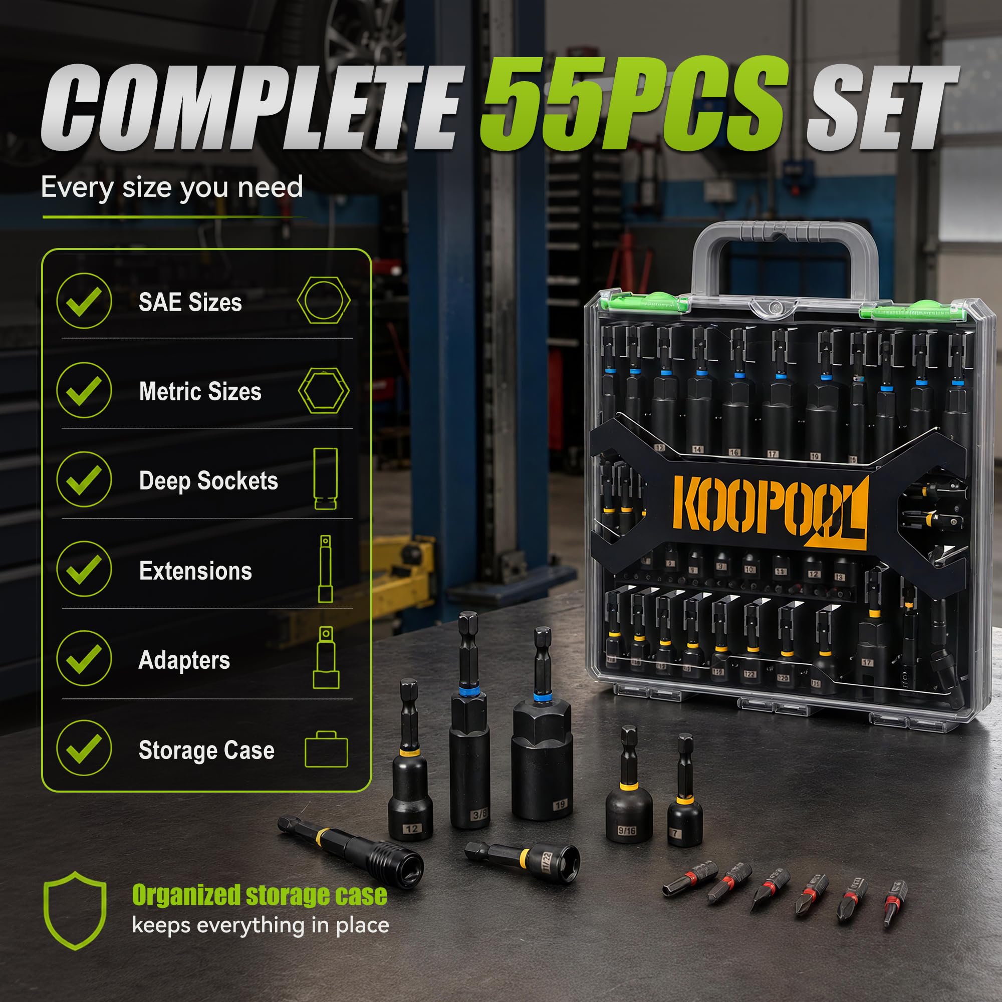 KOOPOOL Magnetic Nut Driver Set - Garage & DIY -3 KOOPOOL Magnetic Nut Driver Set - Garage & DIY -3