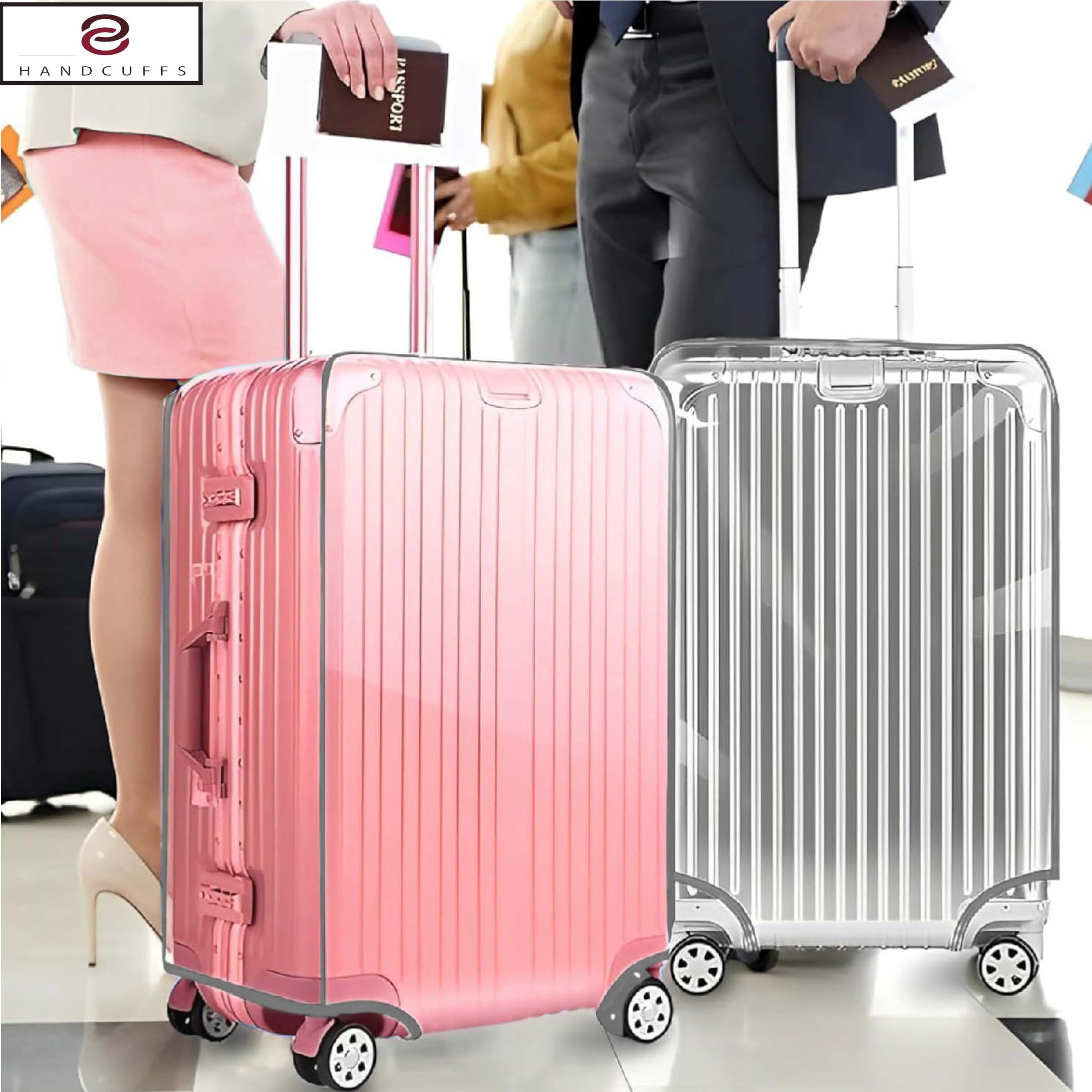 Handcuffs Copertura impermeabile in PVC trasparente per valigie e trolley, 71 cm