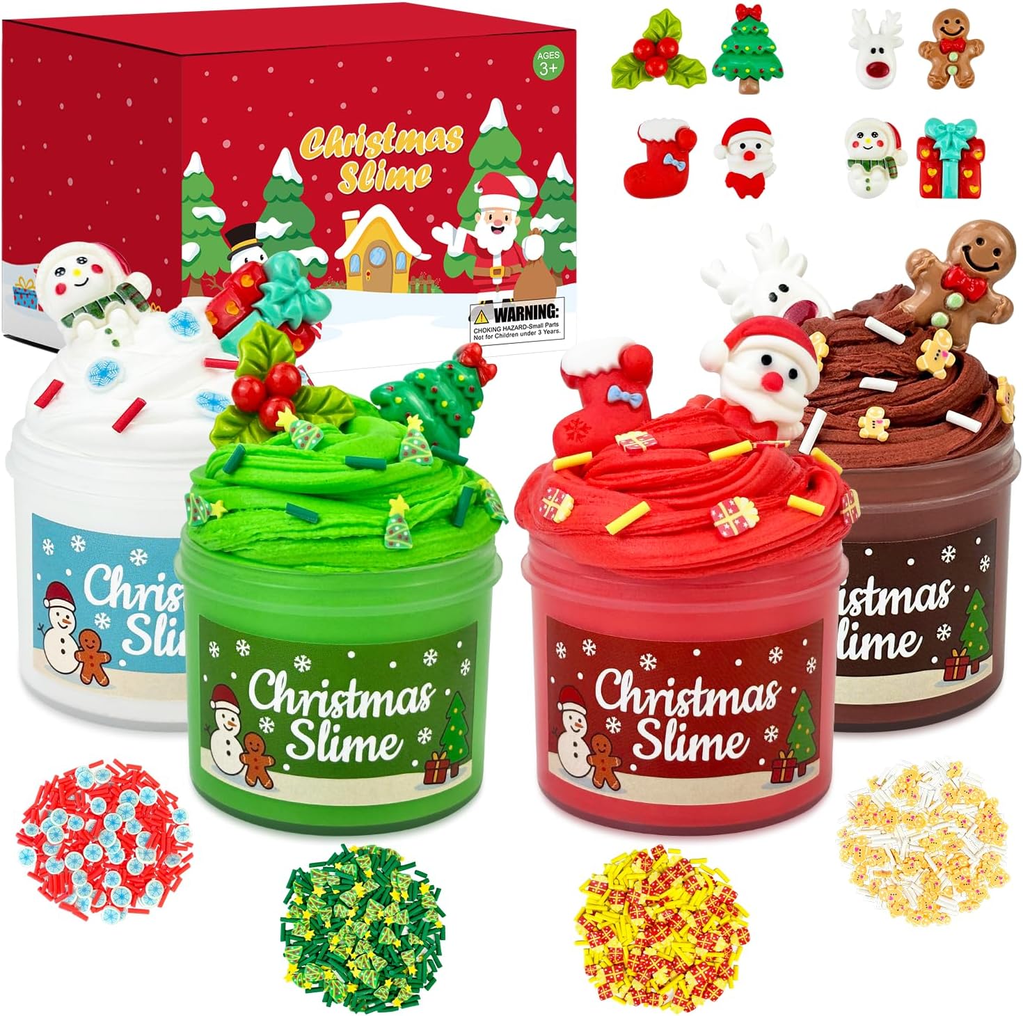 Christmas Party Favors Giveaways for Kids 12 Pack, Holiday Slime W/Charms Toys Gifts for Boys Girls, Xmas Stocking Goodie Bag Stuffers Fillers, Classroom Non Candy Treats Prizes Trinkets for Teens