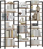 Hzuaneri Bookcase, Large Bookshelf with Metal Frame 17 Adjustable Shelves, Tall Storage Unit for Living Room, Bedroom, Home Office, Plant Shelf, 24 x 152 x186 cm, Rustic Brown and Black BC10101B - 8