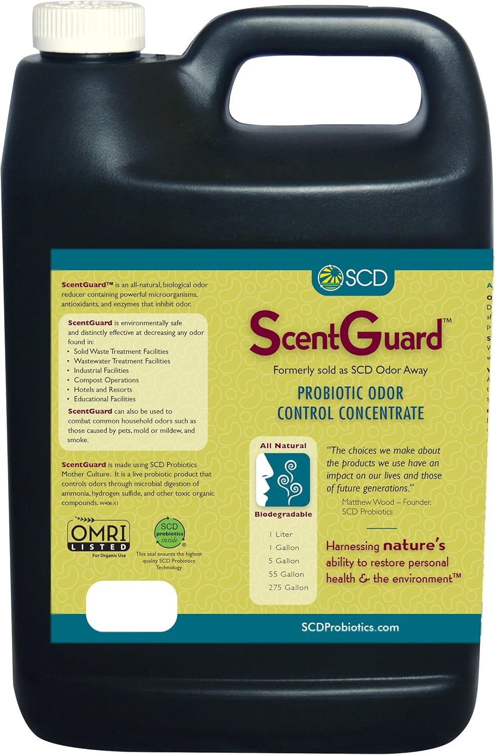 SCD ScentGuard Probiotic Odor Neutralizer Concentrate and