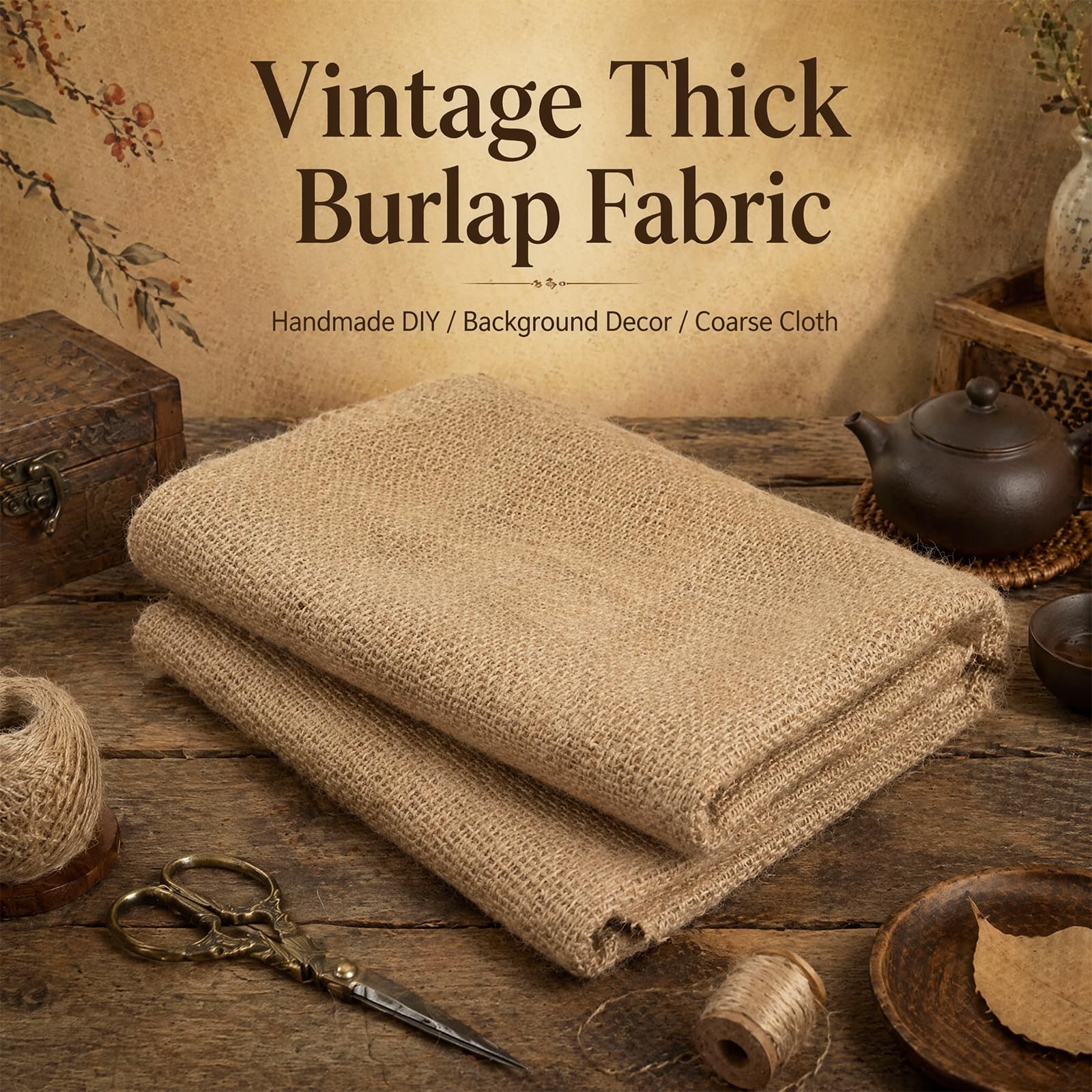 Tessuto di iuta naturale al metro, tessuto di iuta per bricolage, coperta di iuta in fibre naturali, 280 g/m², per casa, giardinaggio, accessori per feste, progetti fai da te (iuta, 500 x 160 cm)