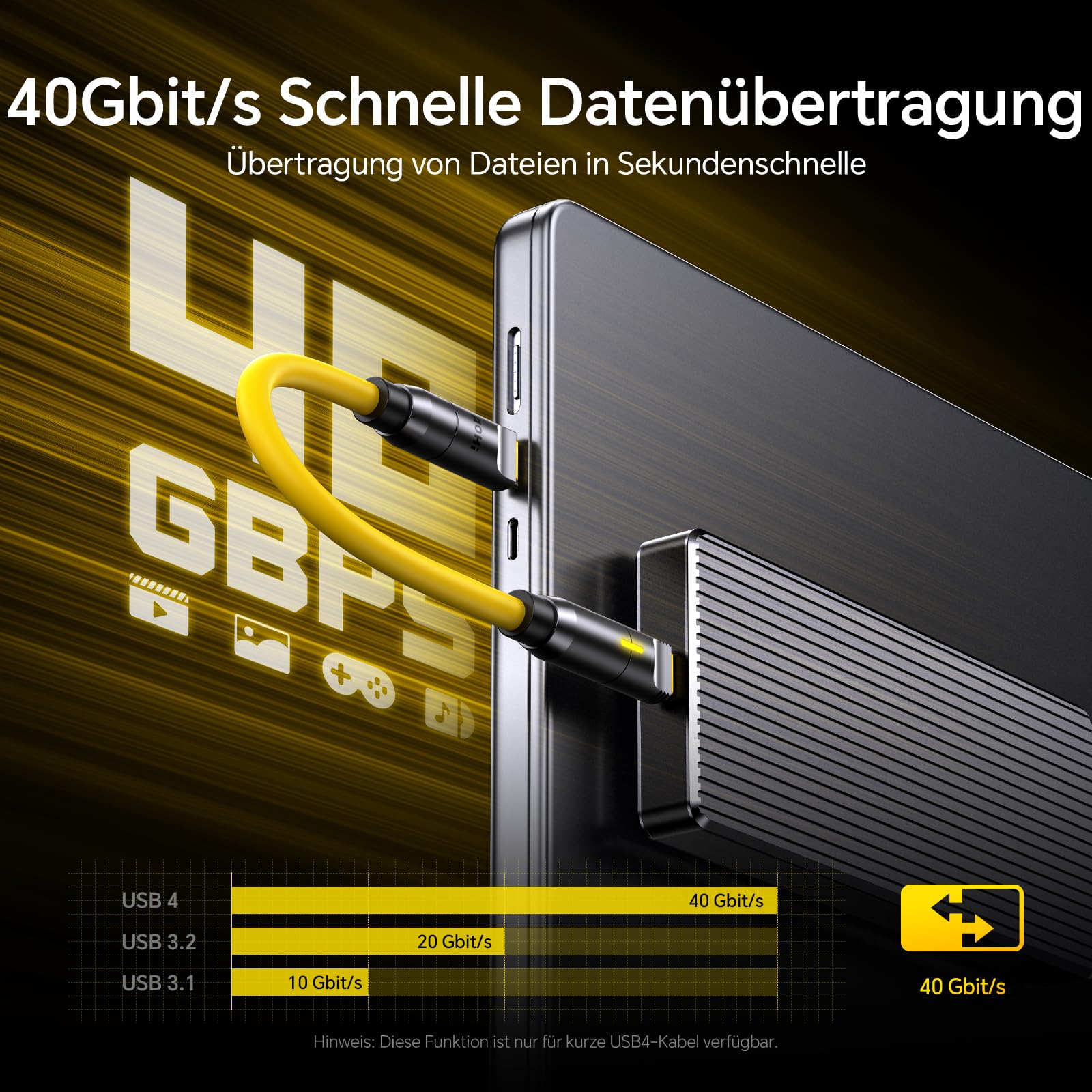 AOHI 240W 8 in 1 USB 4 Kabel Set, The Future 240W PD3.1 USB C Schnellladekabel unterstützt 40Gbps Datenübertragung 8K HD Display für iPhone17 Pro Max MacBook Pro Air iPad Galaxy