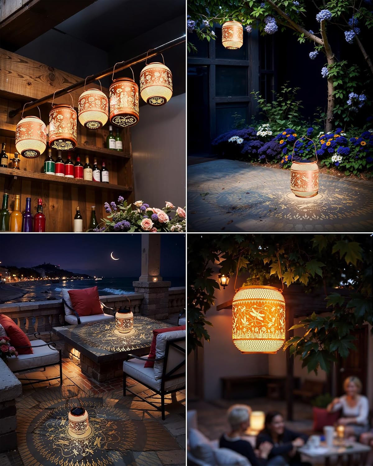 Dragonfly Solar Lanterns Outdoor Waterproof Decorative Garden Solar Lights for Outside,Hanging Metal Ornaments Decor for Outside Lawn,Patio,Balcony,Yard Dragonfly Gifts for Women